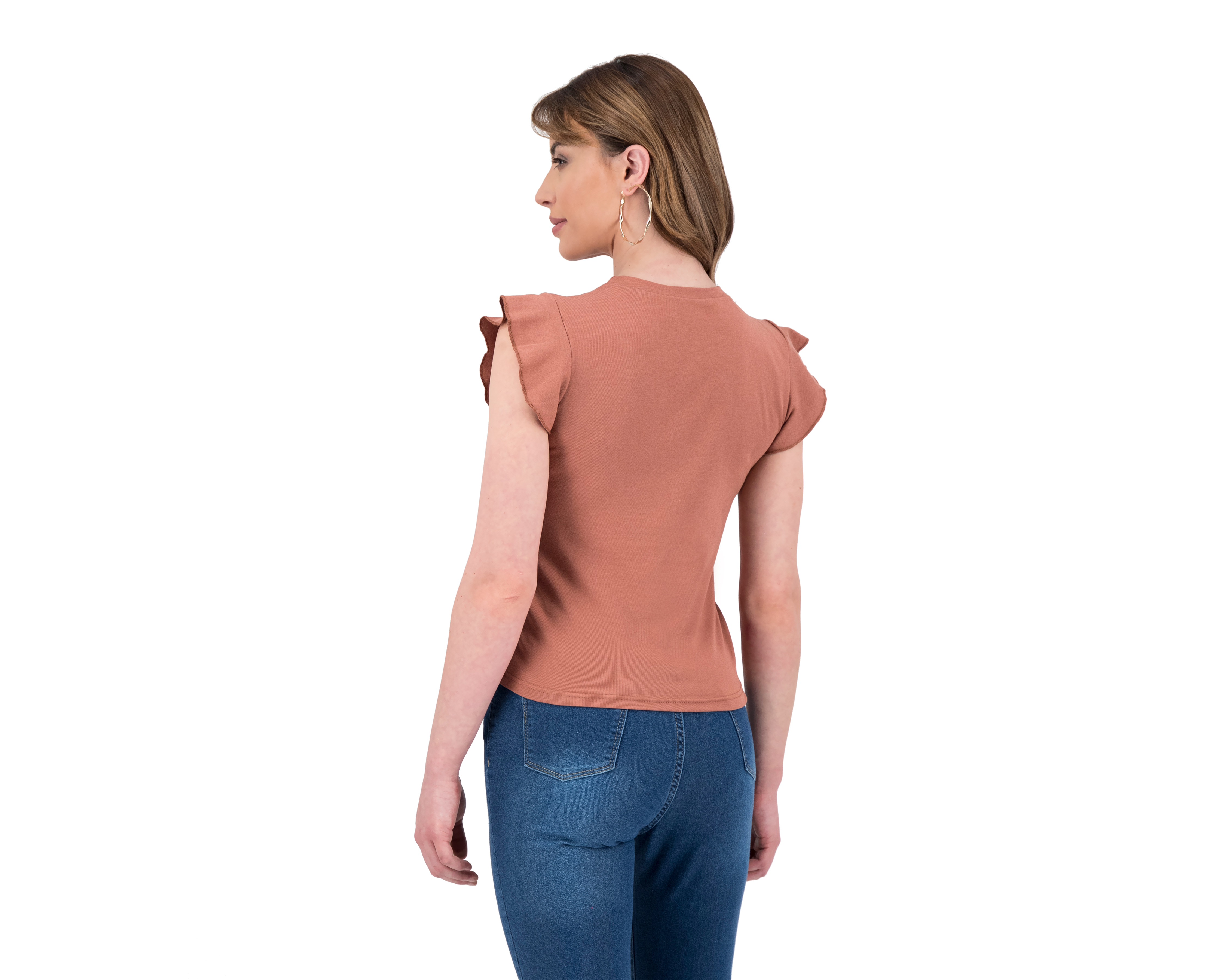 Foto 4 pulgar | Foto 3 | Playera Jennifer Lopez Cuello Redondo sin Manga