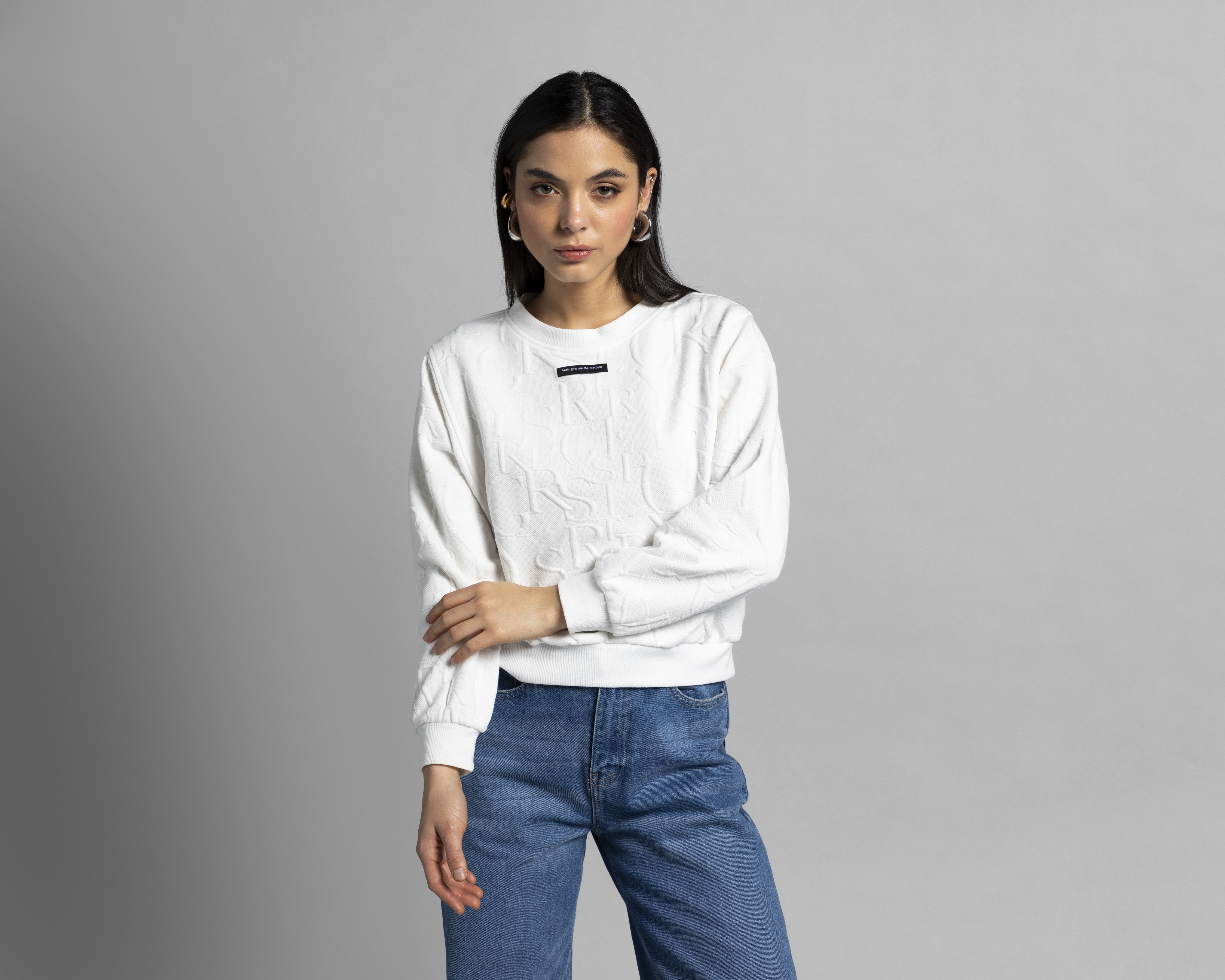 Foto 1 | Foto 1 | Sudadera Blanca Thinner para Mujer