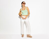 Blusa sin Manga Peplum con Escote en Espalda Jolie & Joy para Mujer