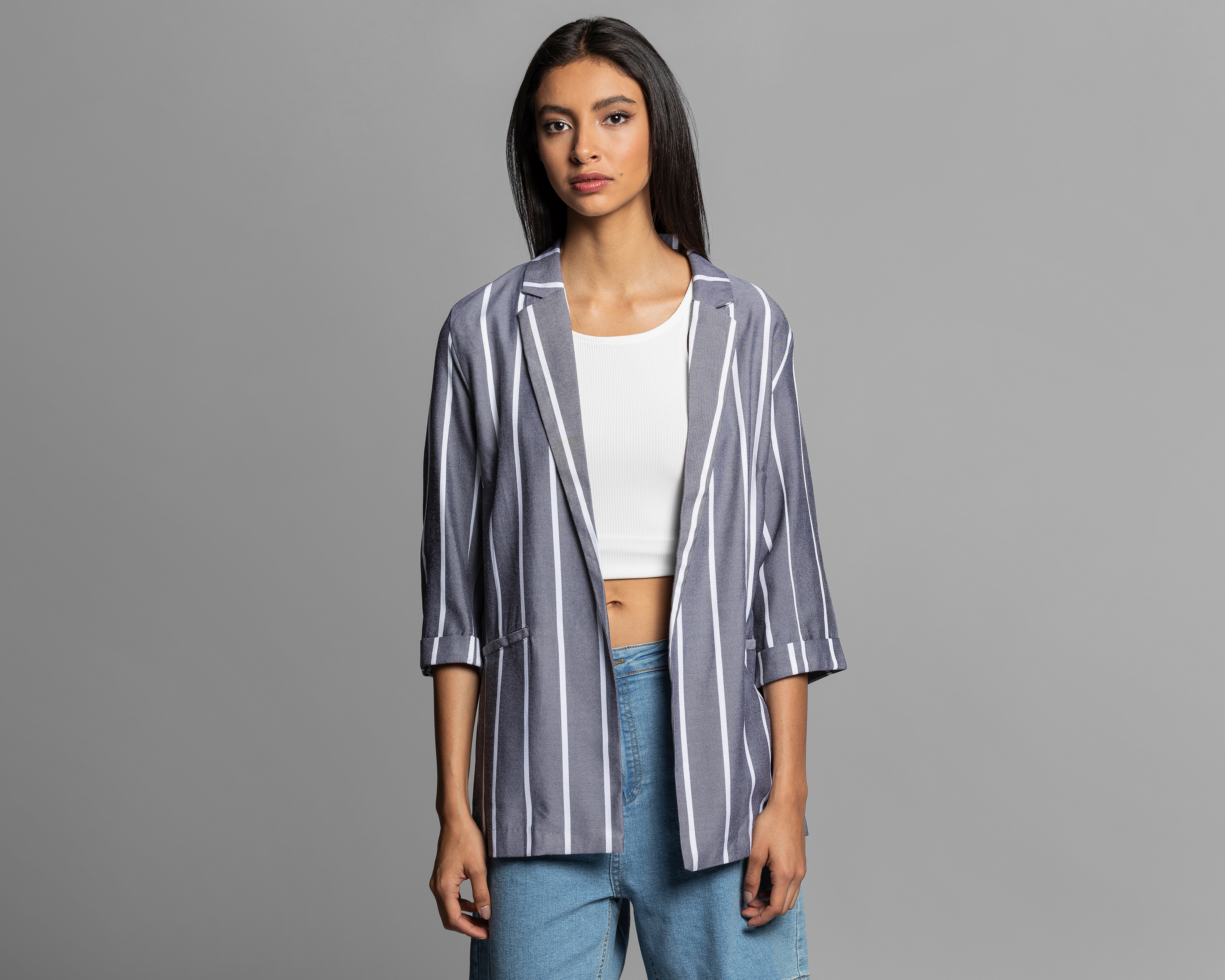 Foto 1 | Foto 1 | Blazer a Rayas Thinner Manga 3/4