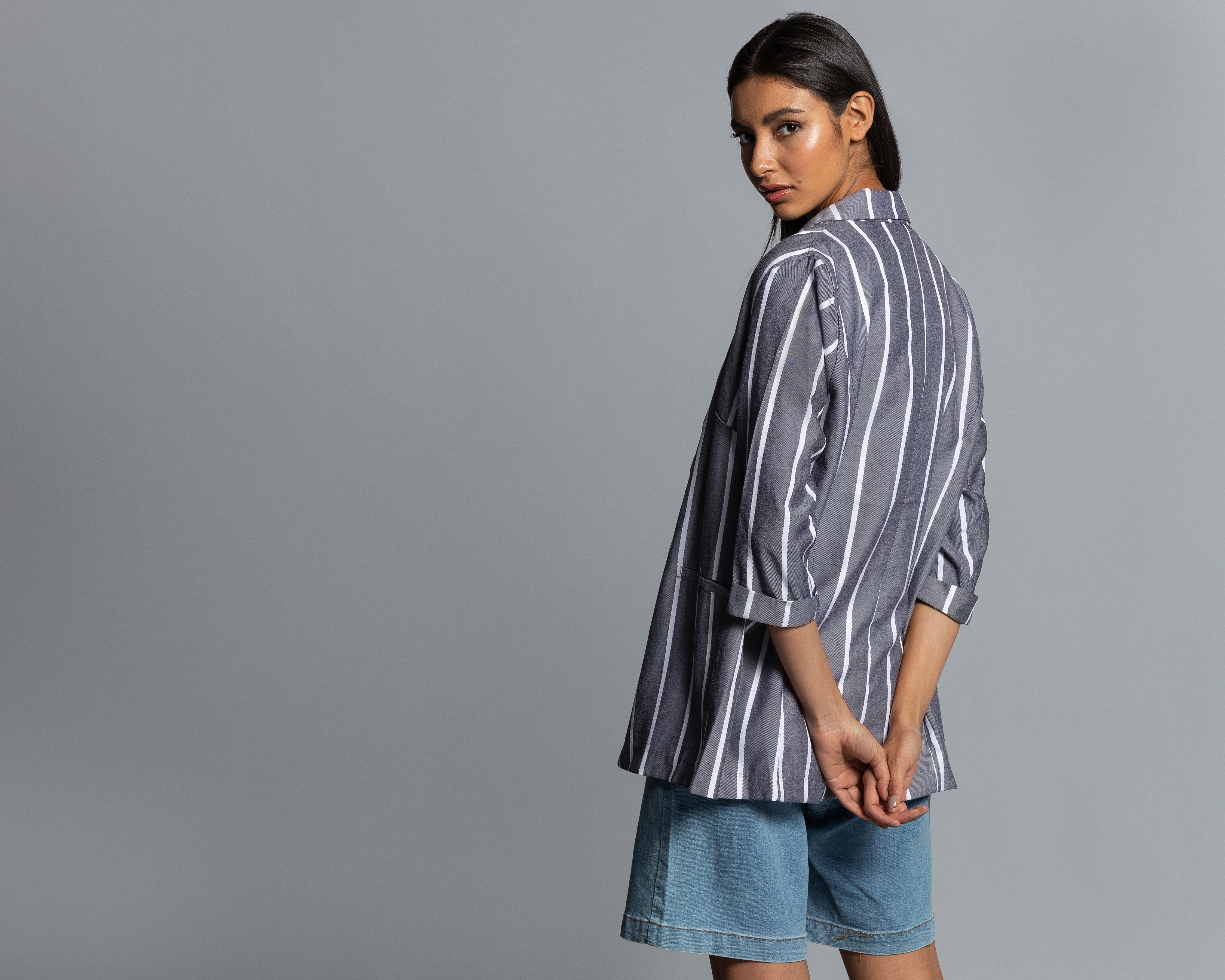 Foto 3 | Foto 3 | Blazer a Rayas Thinner Manga 3/4