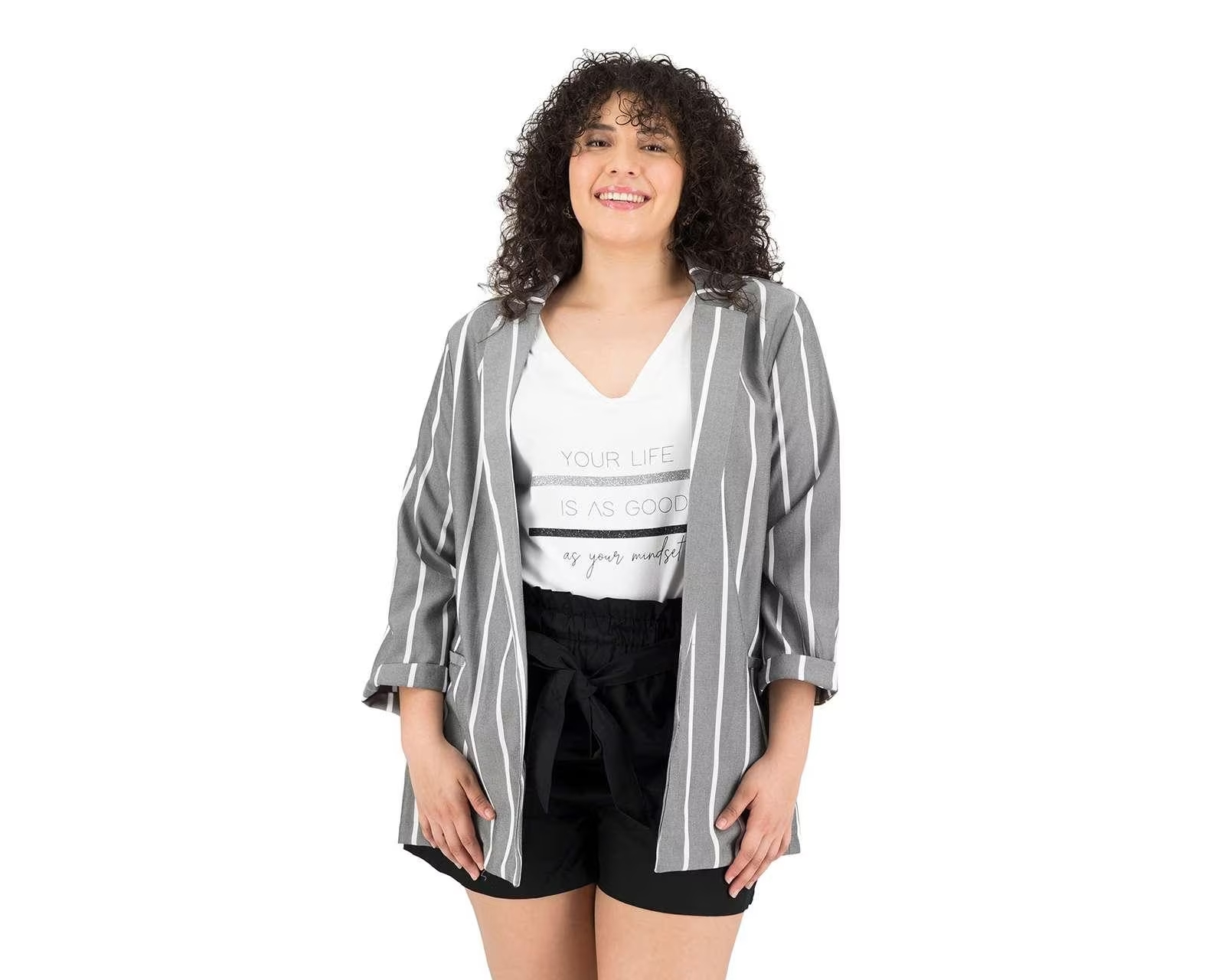 Foto 4 | Foto 4 | Blazer a Rayas Thinner Manga 3/4