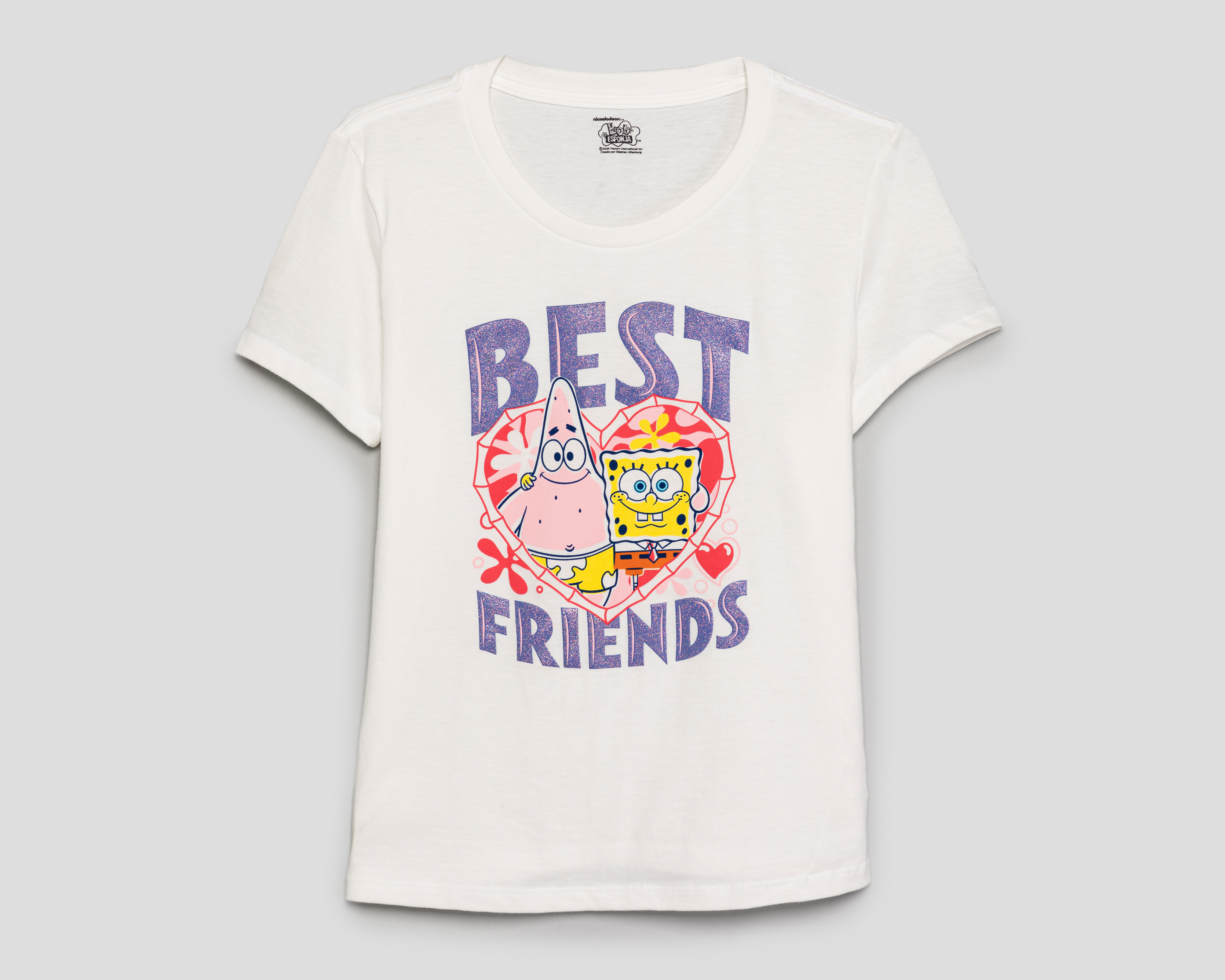 Foto 2 pulgar | Foto 1 | Playera Bob Esponja Manga Corta para Mujer