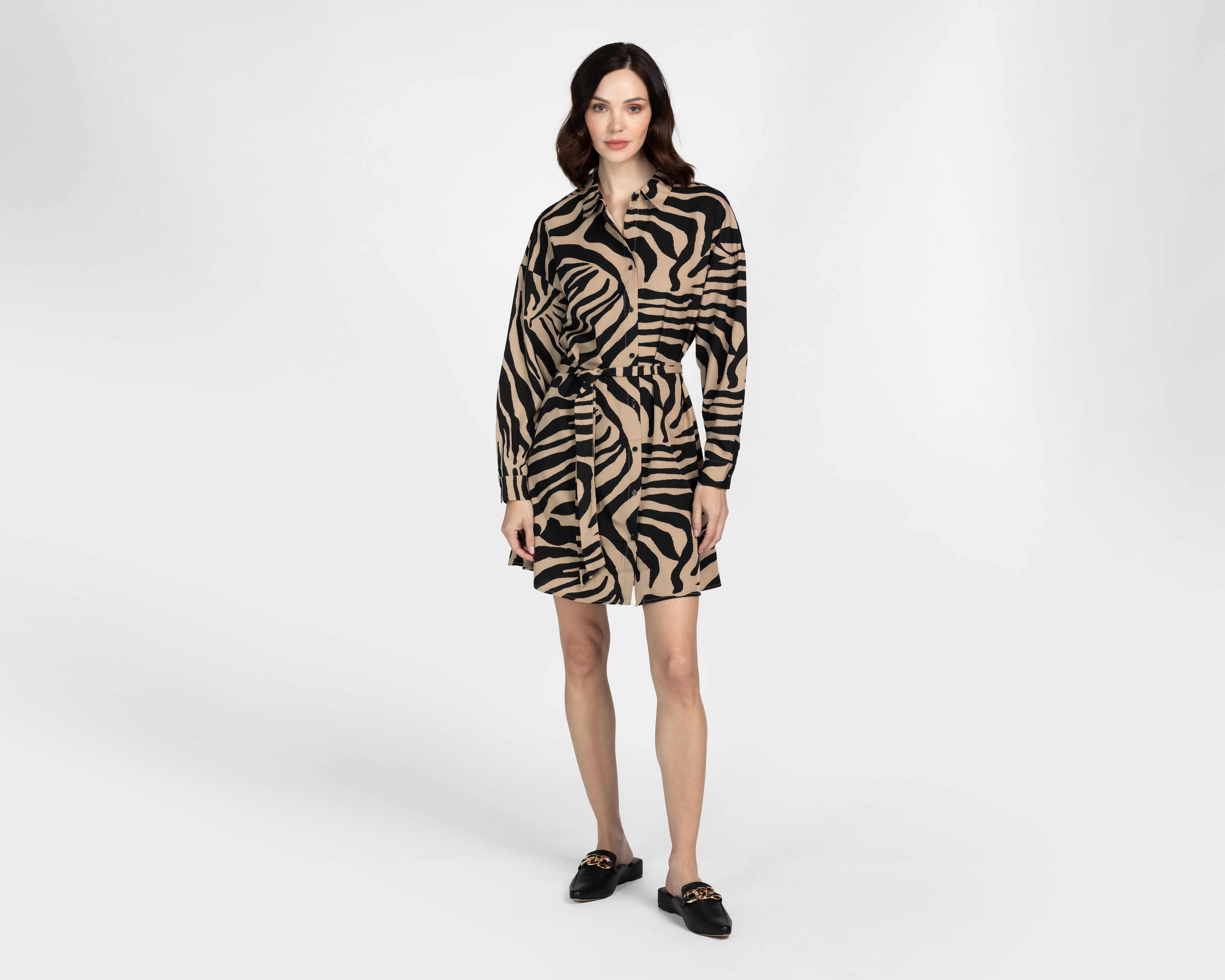 Foto 2 pulgar | Foto 1 | Vestido Casual Sahara Manga Larga con Cinturón