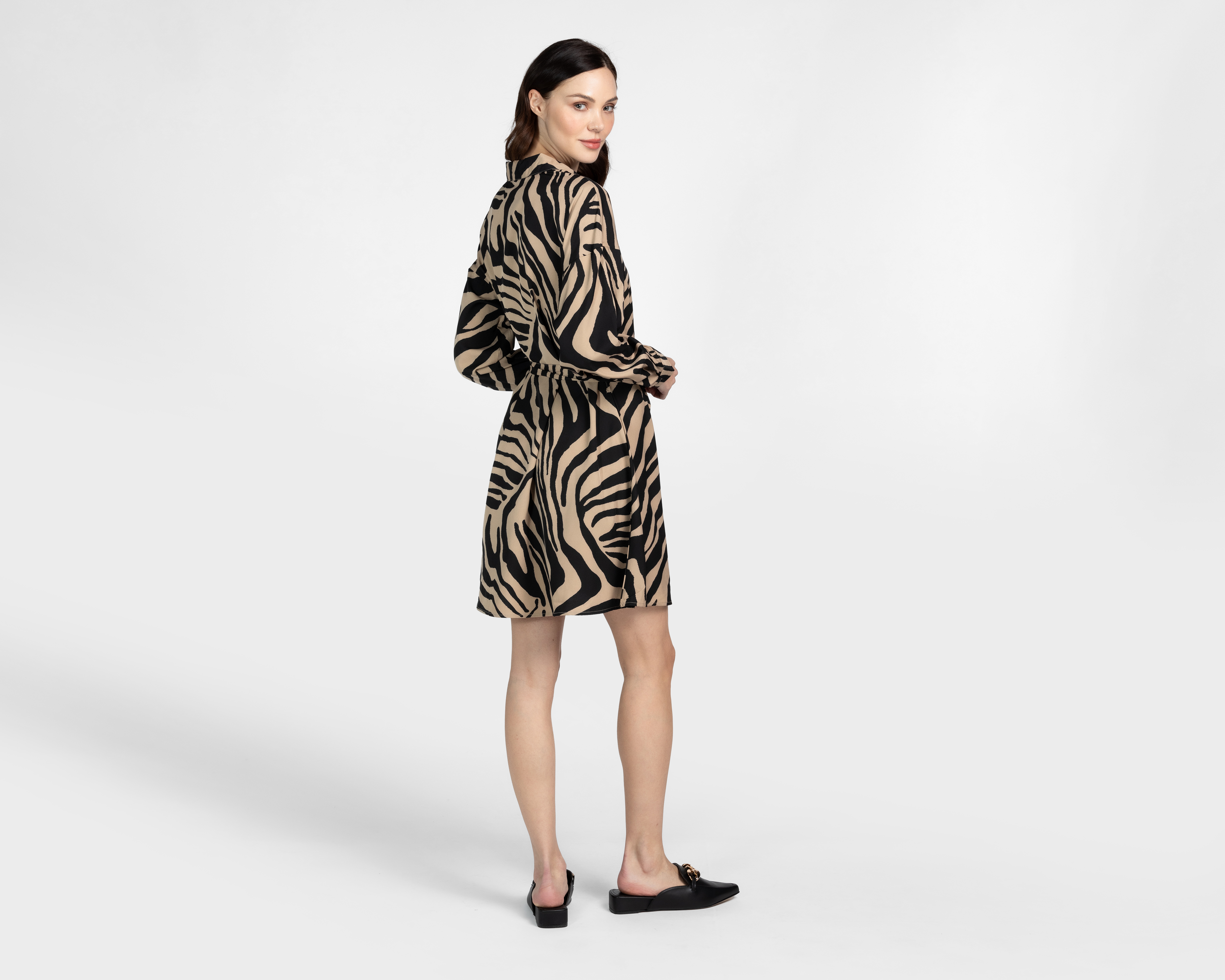 Foto 4 pulgar | Foto 3 | Vestido Casual Sahara Manga Larga con Cinturón