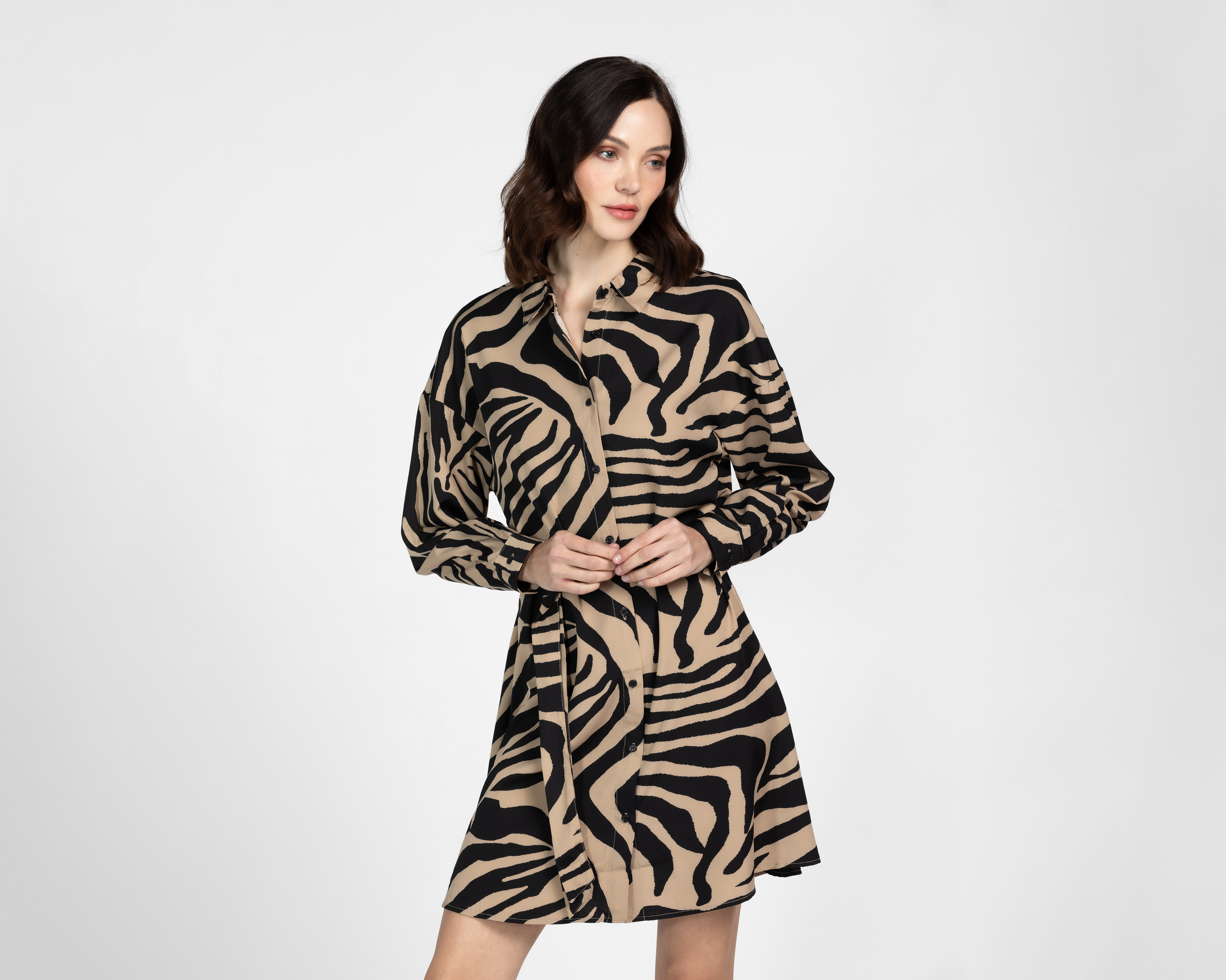 Foto 4 | Foto 4 | Vestido Casual Sahara Manga Larga con Cinturón