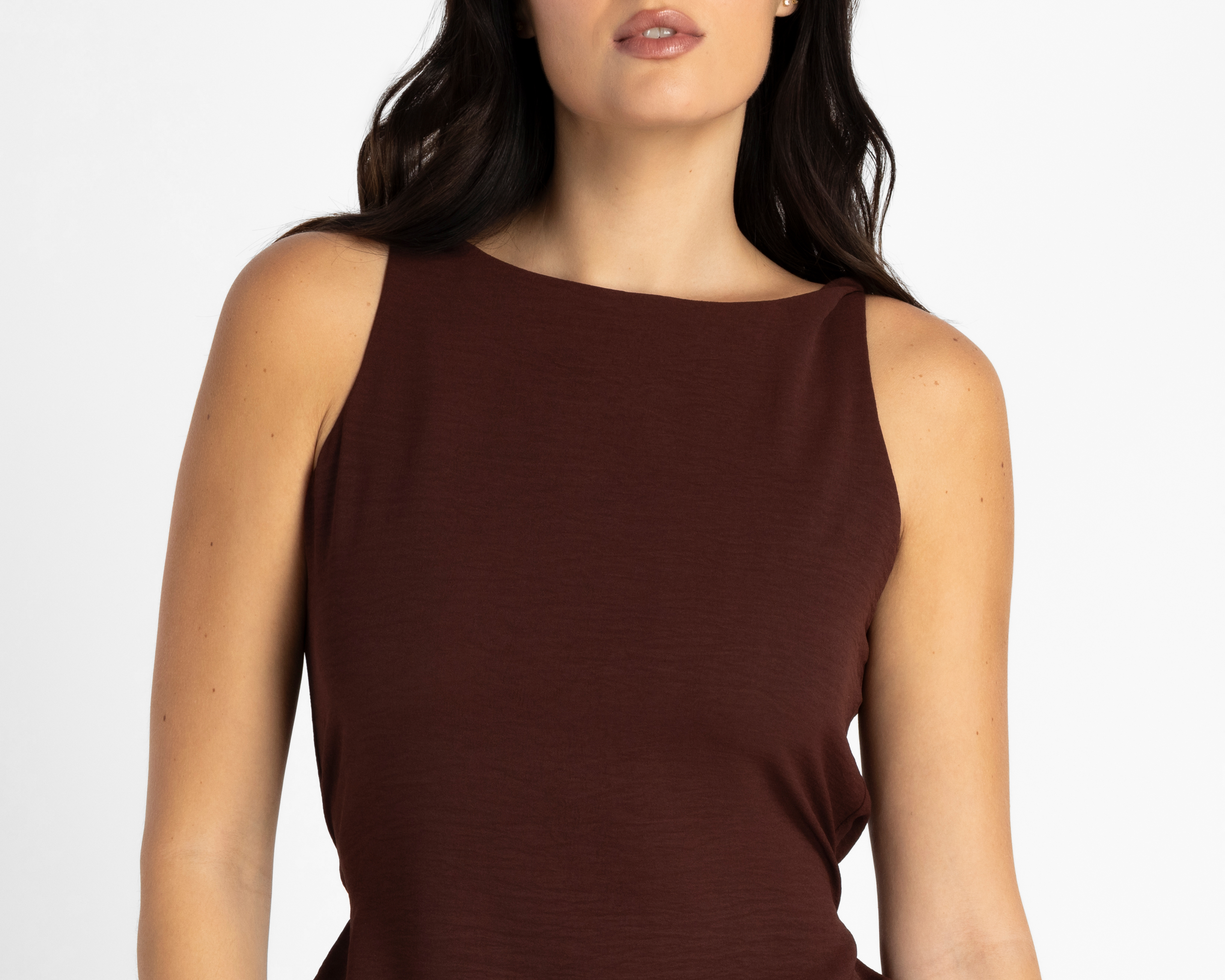 Foto 5 pulgar | Foto 4 | Vestido Casual Sahara Midi Café Plisado para Mujer