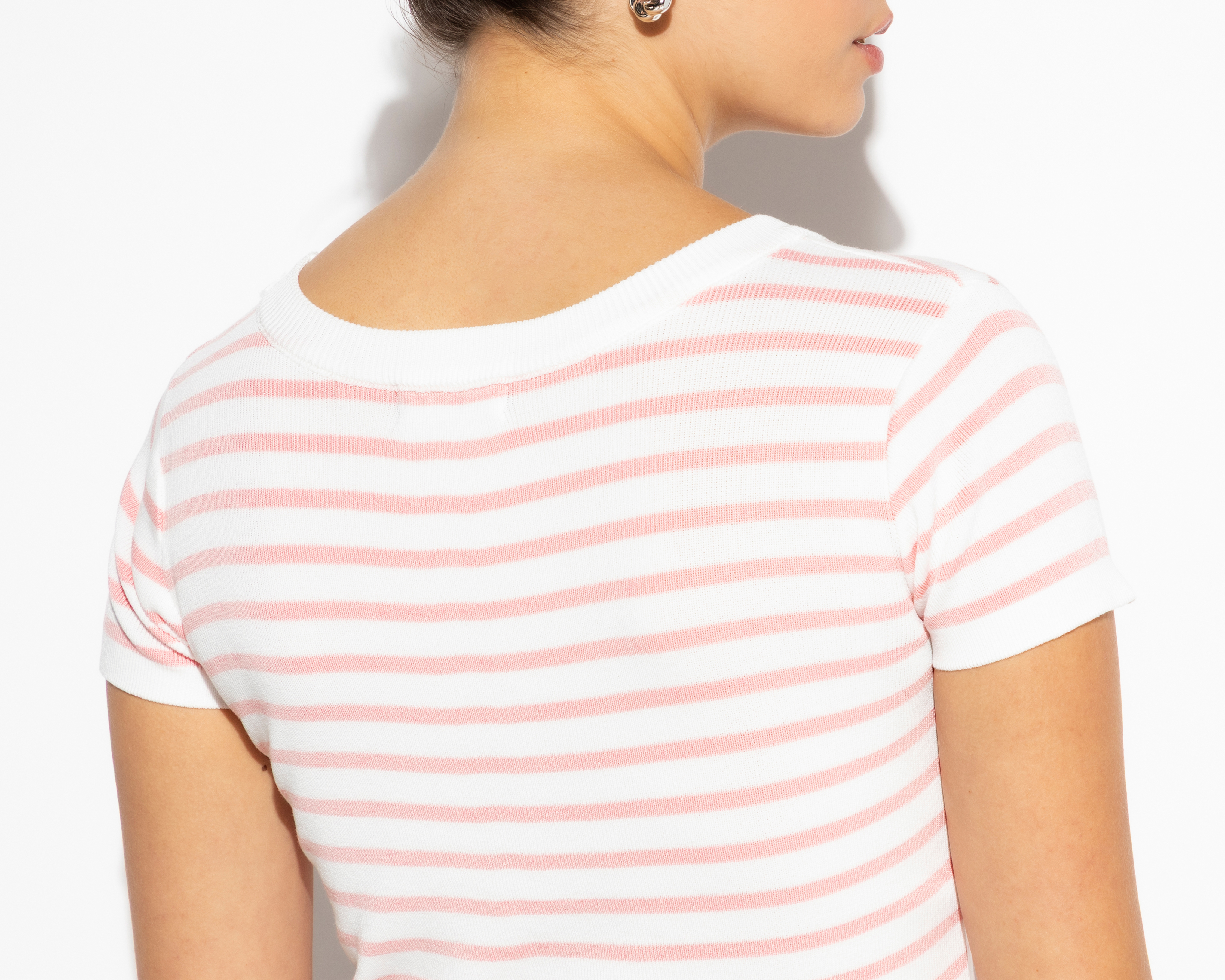 Foto 6 pulgar | Foto 5 | Playera Manga Corta Punto Rayas Rosa Strona para Mujer