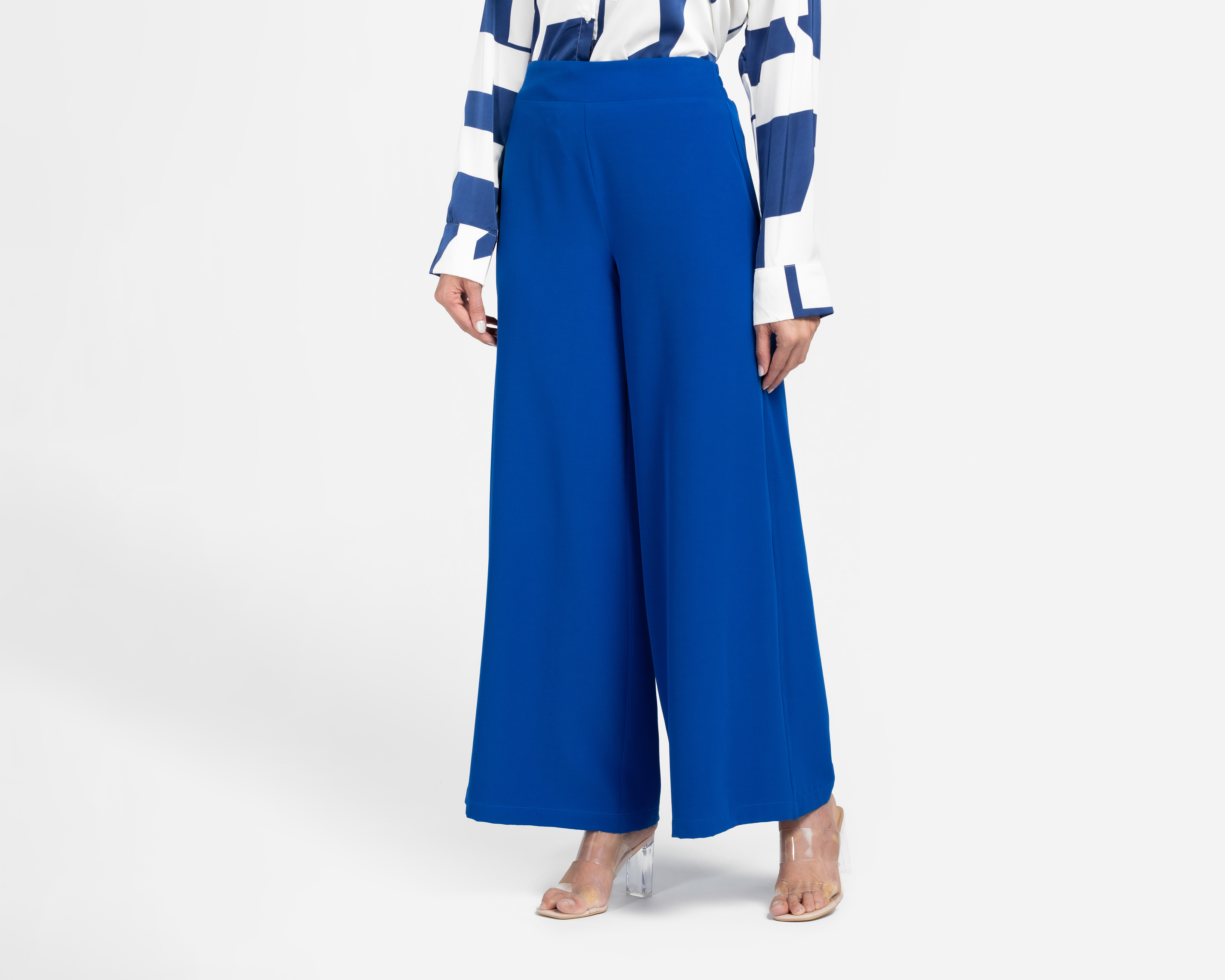 Foto 2 pulgar | Foto 1 | Pantalón Ancho Sahara Azul para Mujer
