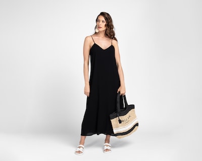 Foto 1 | Foto 1 | Vestido Casual Sahara Negro de Tirantes Largo para Mujer