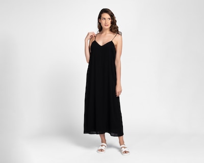 Foto 2 | Foto 2 | Vestido Casual Sahara Negro de Tirantes Largo para Mujer