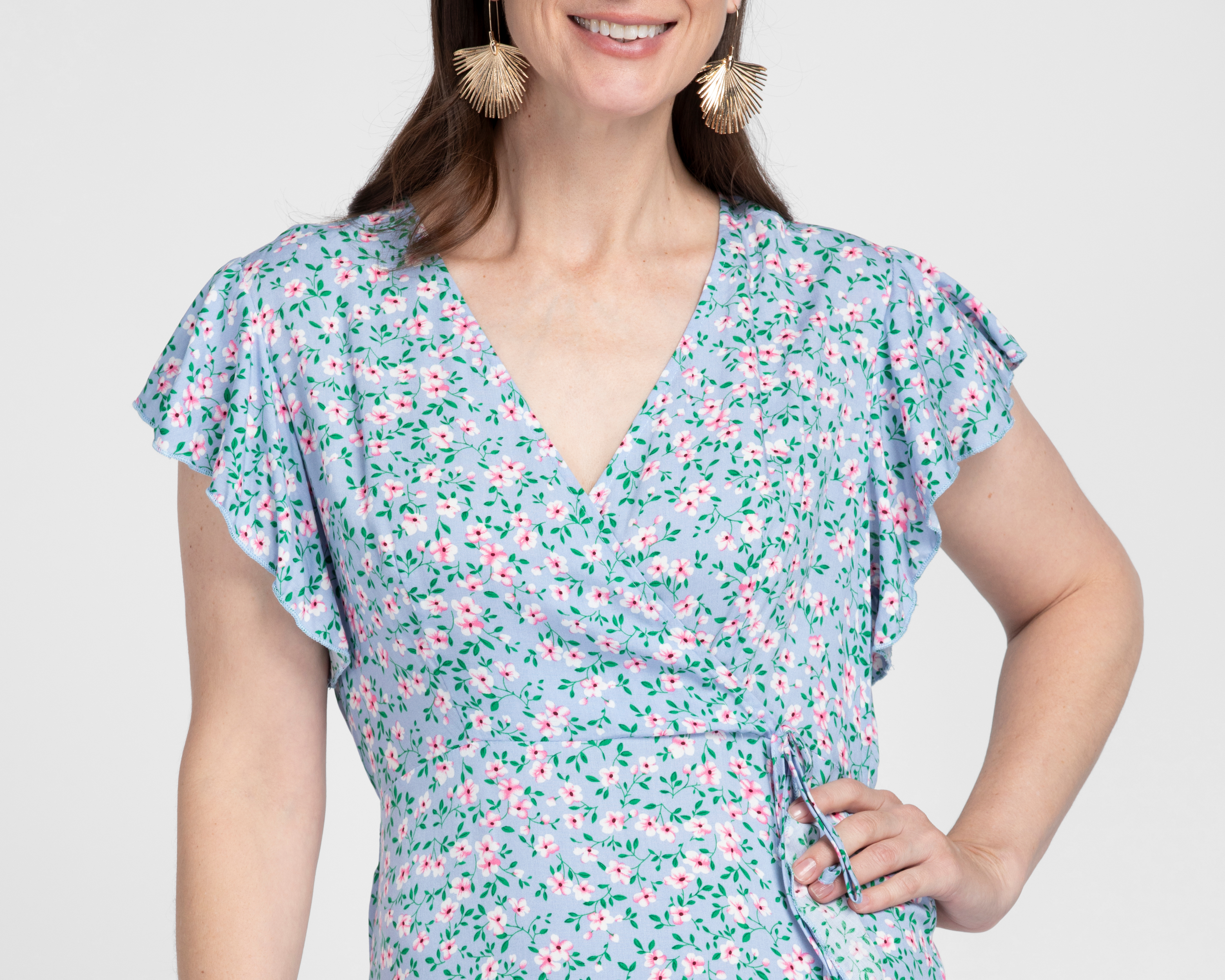 Foto 4 | Foto 4 | Vestido Casual Lady Sun Escote Cruzado con Manga Corta para Mujer