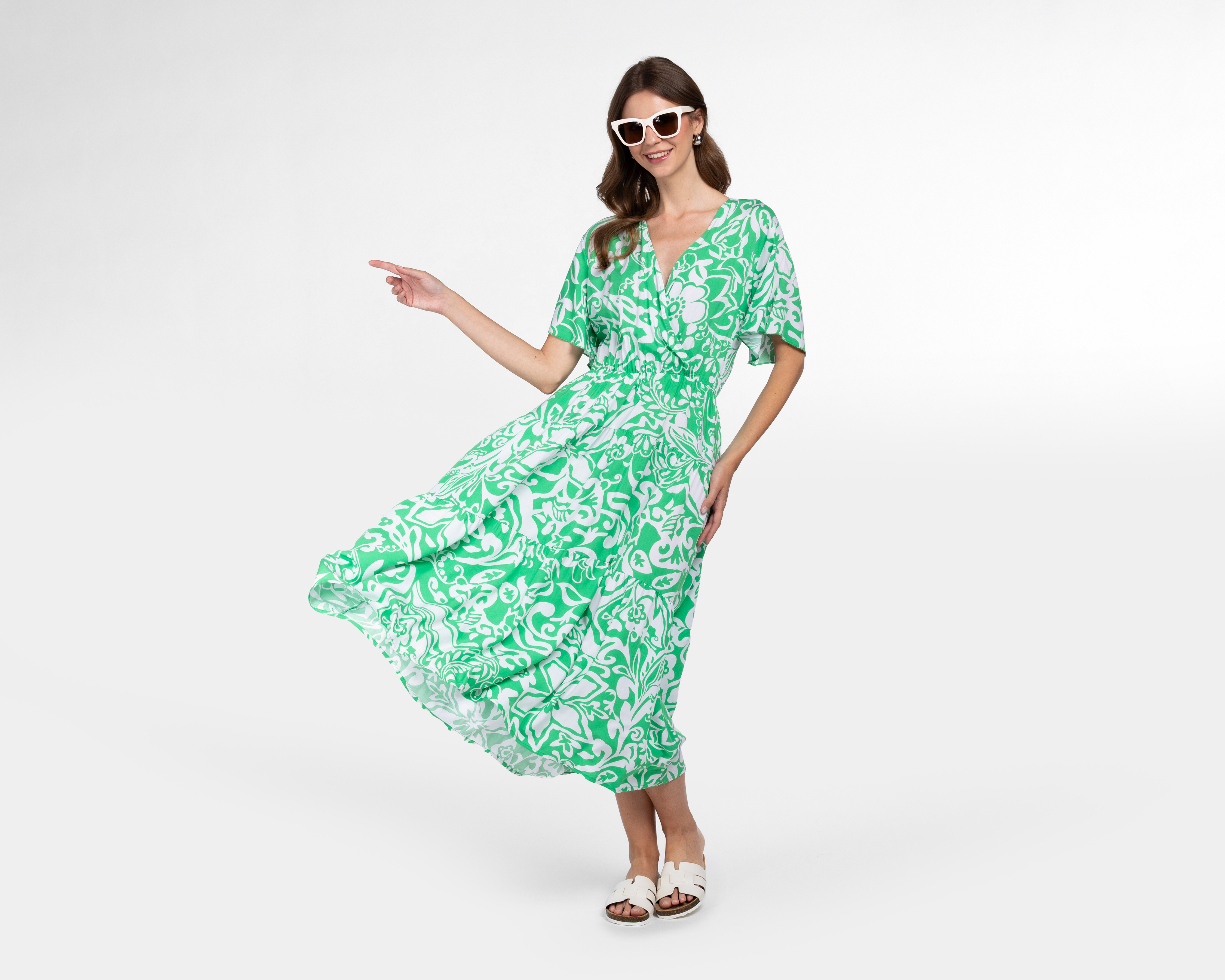 Foto 2 | Foto 2 | Vestido Lady Sun Casual Verde Floral para Mujer