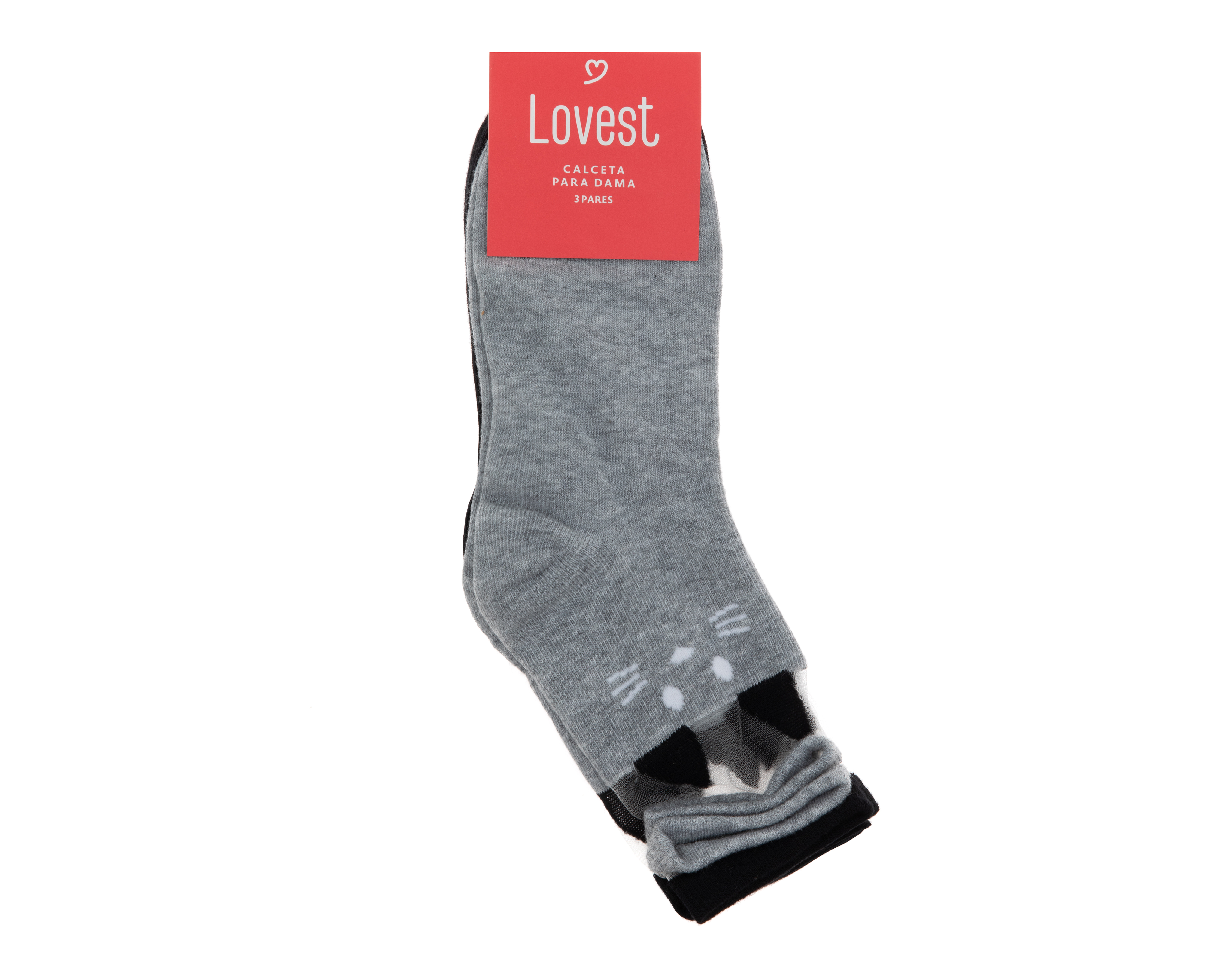 Foto 4 pulgar | Foto 3 | Calcetas Tobilleras Lovest para Mujer 3 Pares