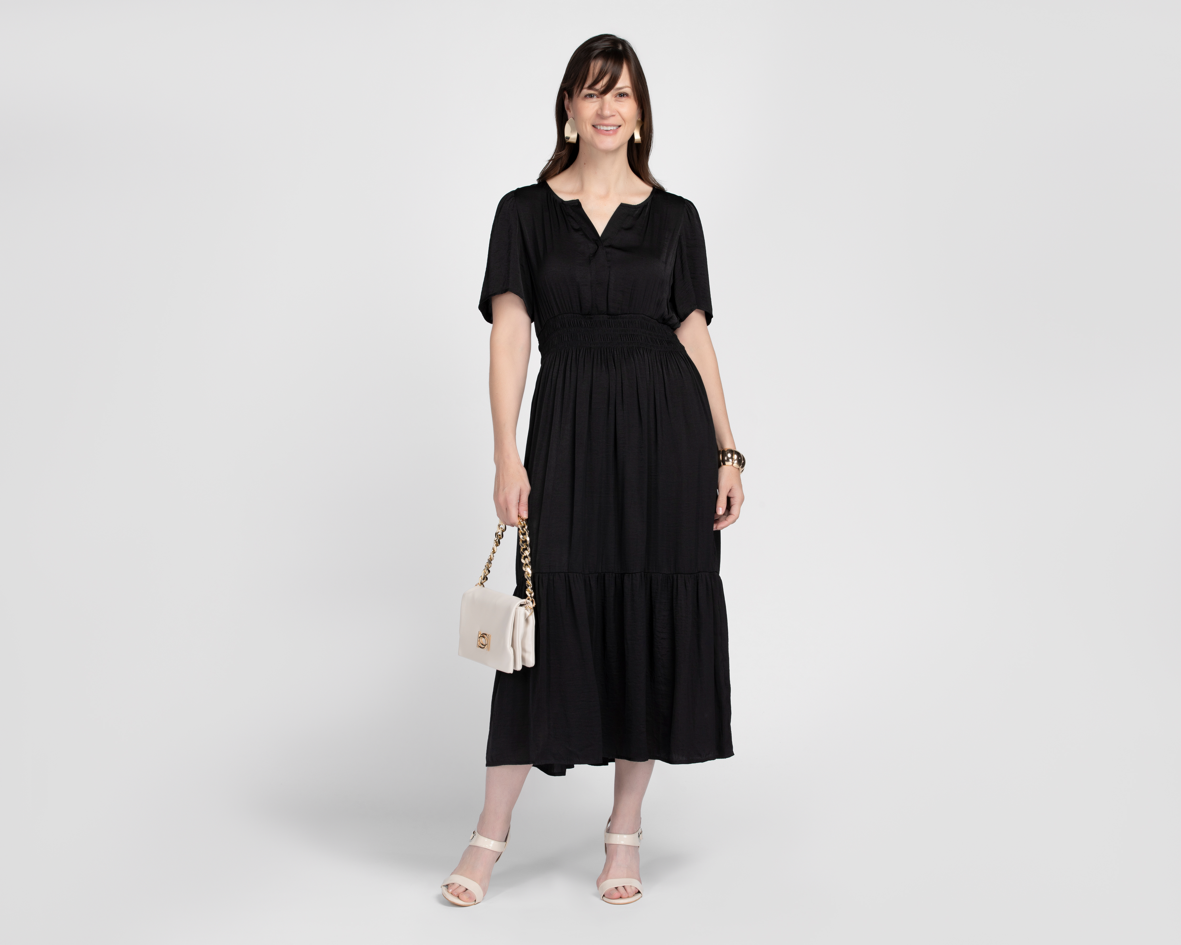 Foto 2 | Foto 2 | Vestido Casual Sahara Negro Midi para Mujer