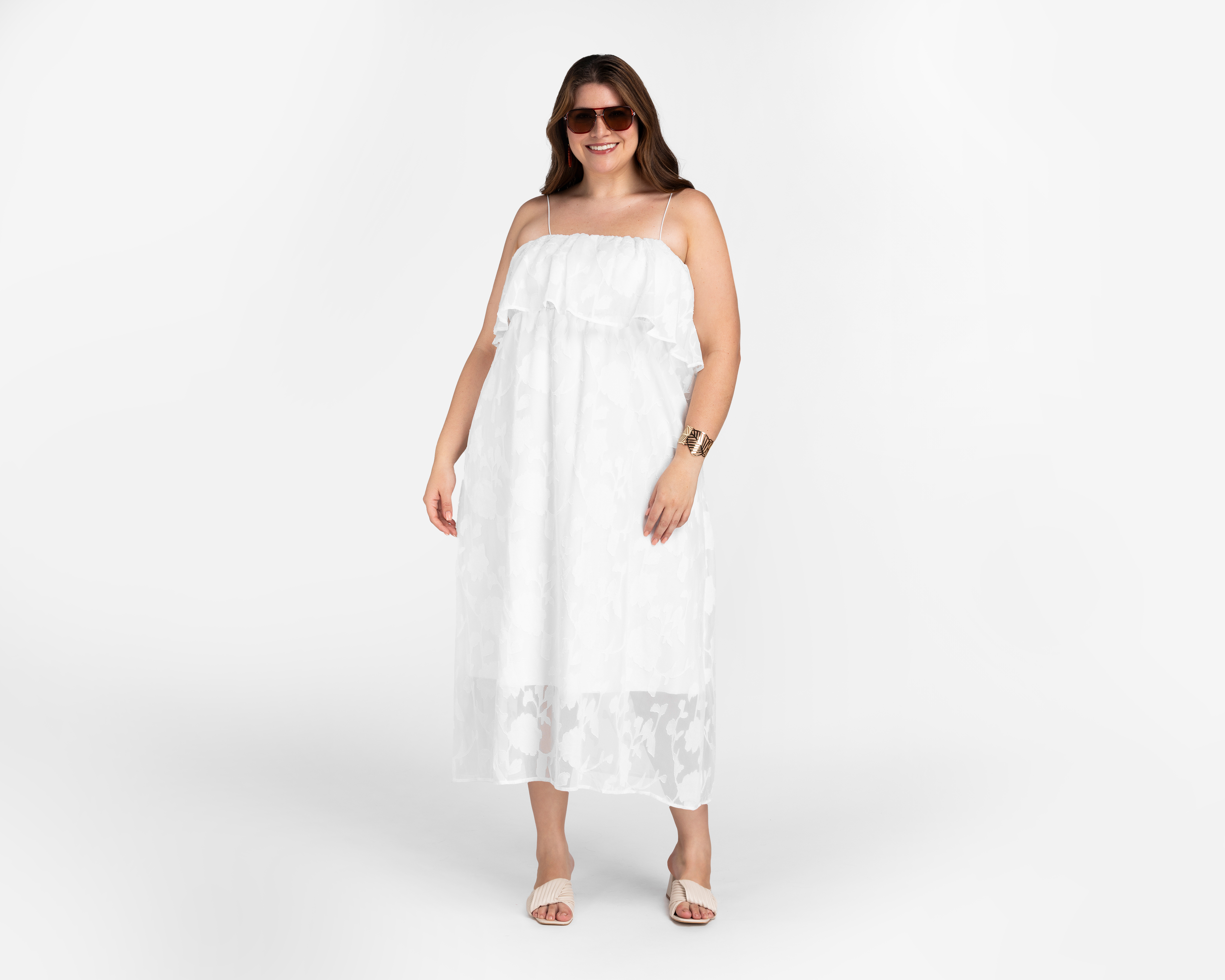 Foto 2 | Foto 2 | Vestido Casual Sahara Blanco de Tirantes para Mujer