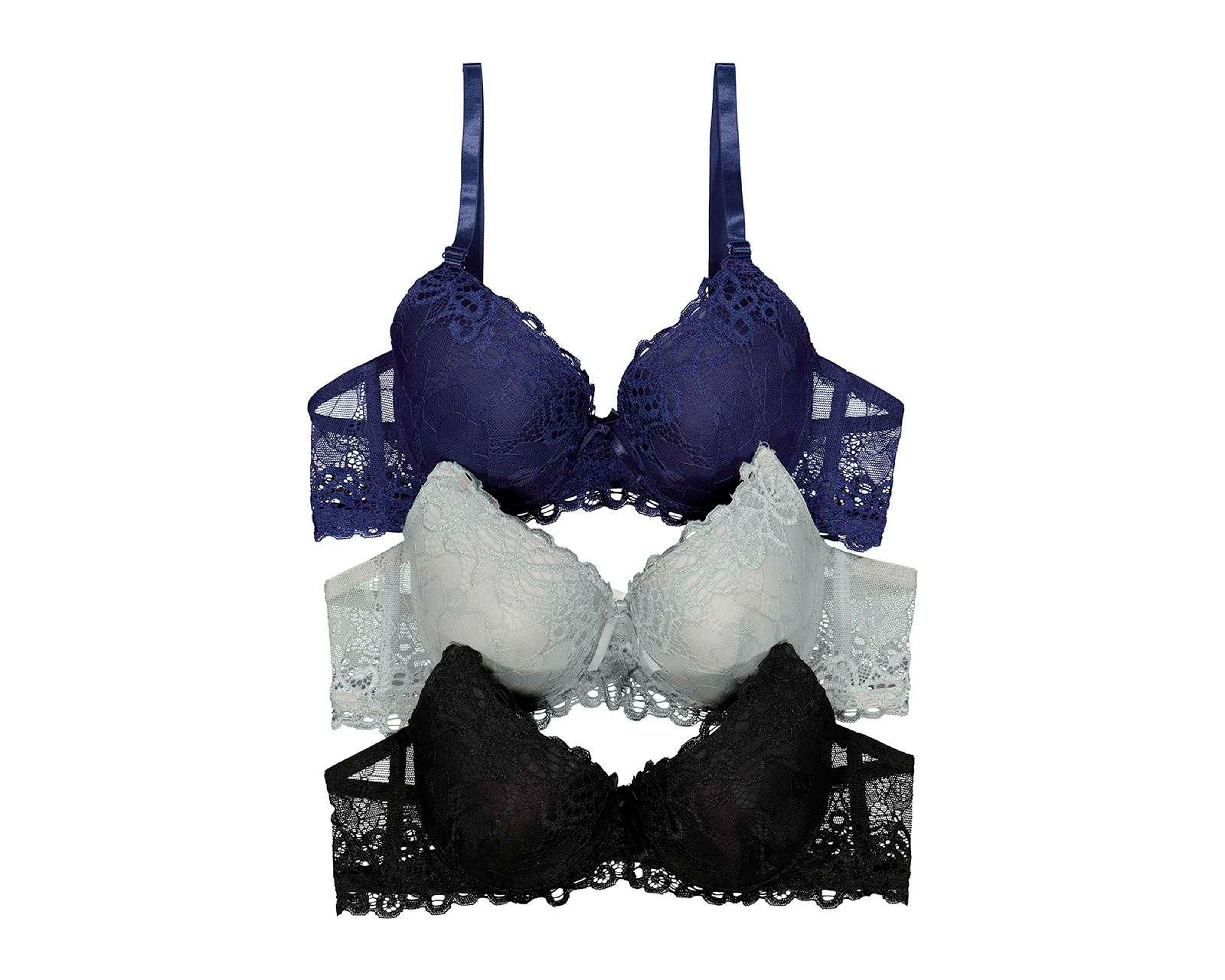 Foto 2 pulgar | Foto 1 | Brasier con Encaje Beauty Secret Copa Completa para Mujer 3 Pack