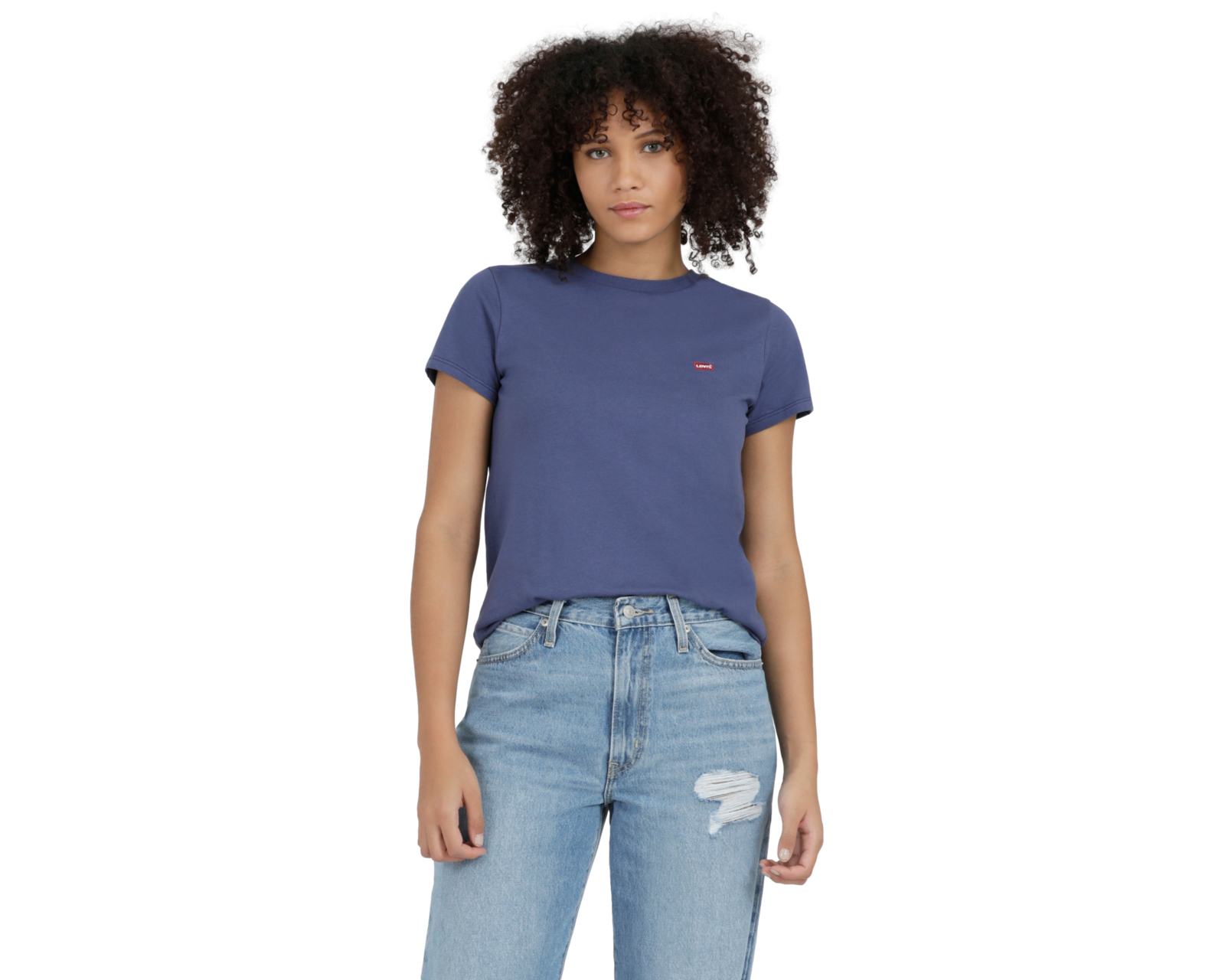 Foto 2 pulgar | Foto 1 | Playera Levi's Manga Corta Azul