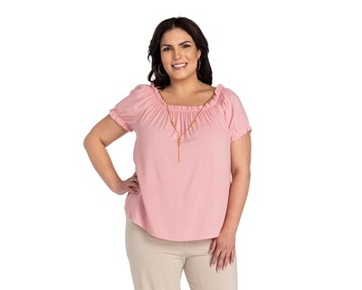 Foto 2 | Foto 2 | Blusa Lady Sun Manga Corta Cuello Elástico