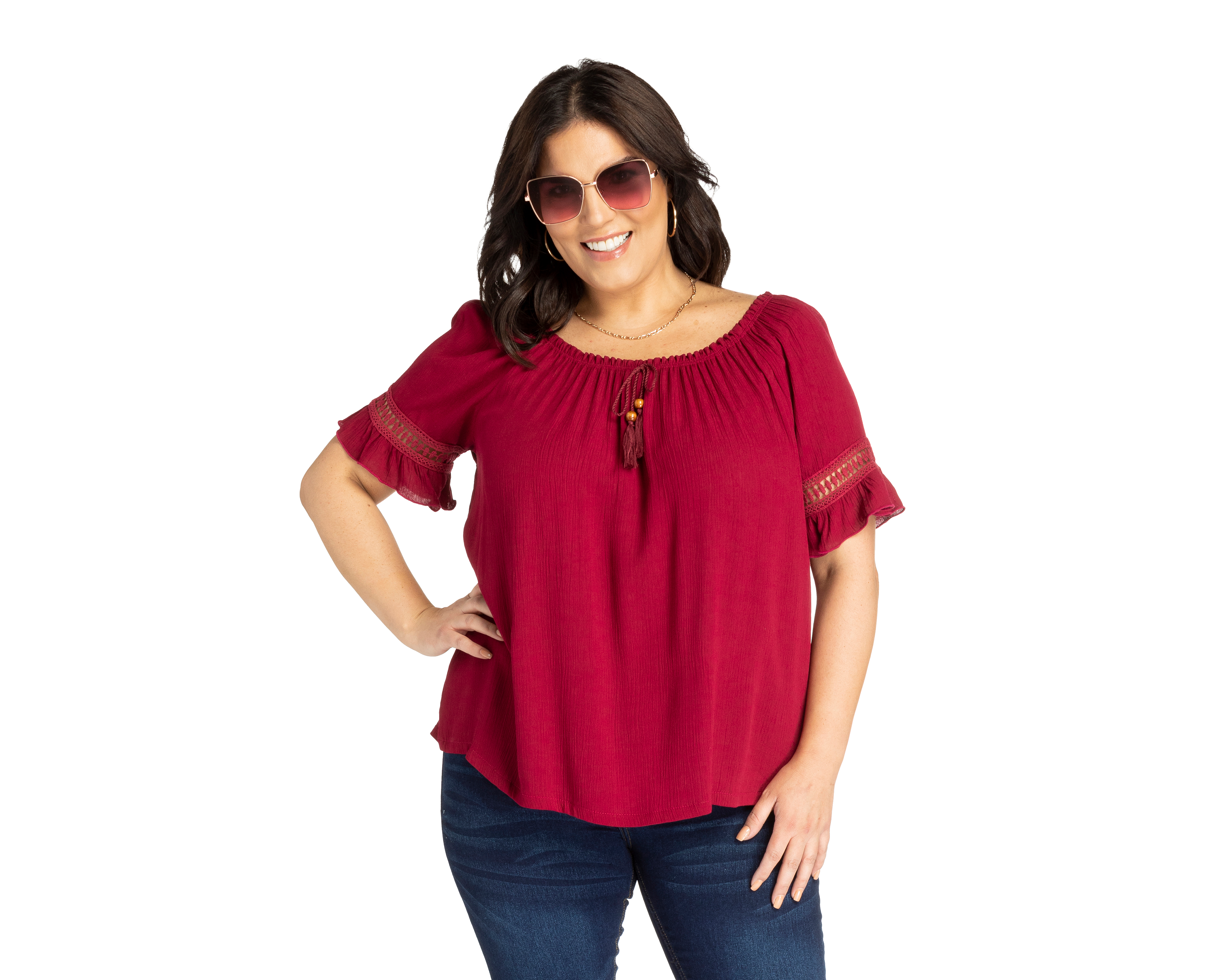 Blusa Lady Sun Manga Corta Tinta