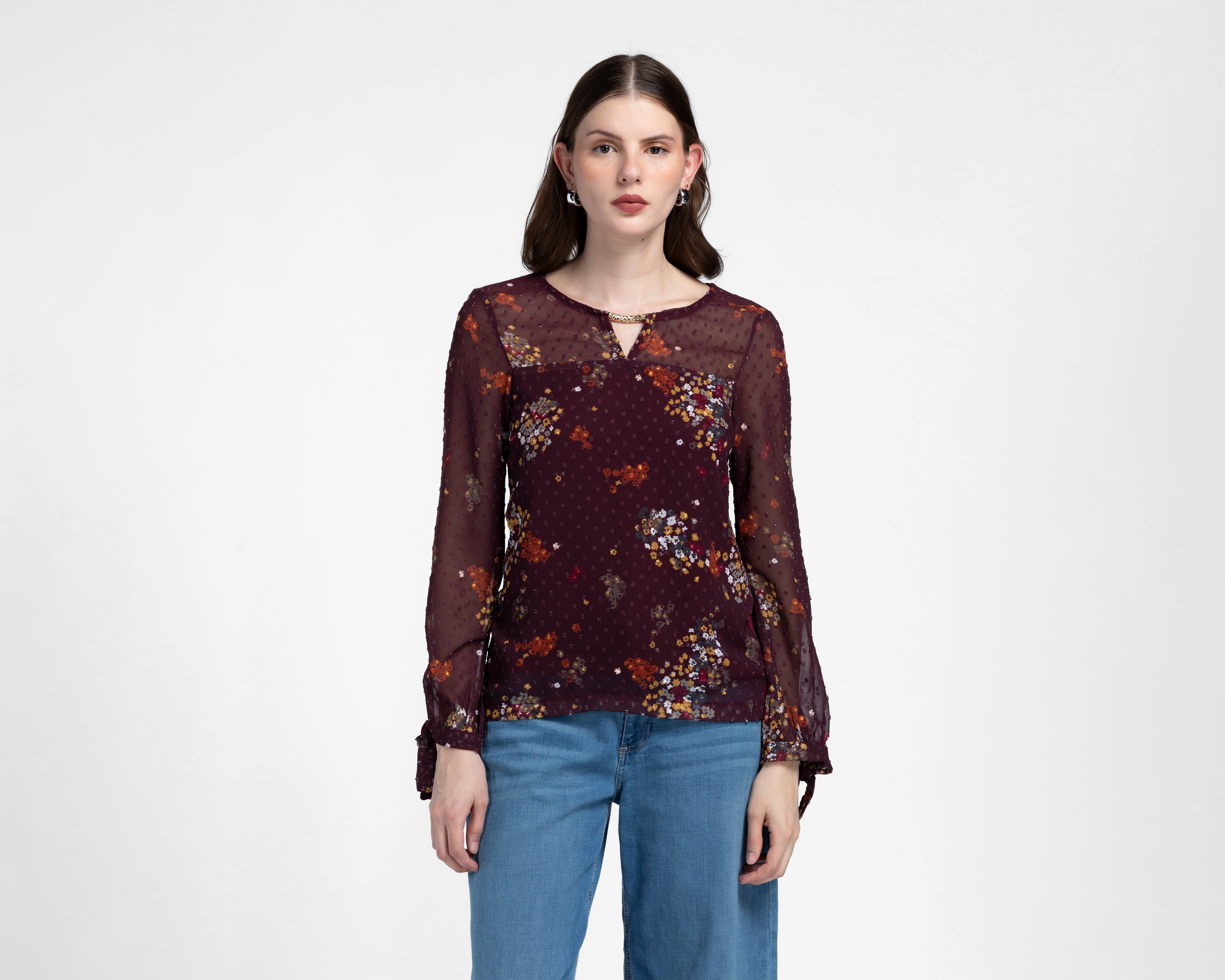 Foto 2 pulgar | Foto 1 | Blusa Manga Larga Sahara para Mujer