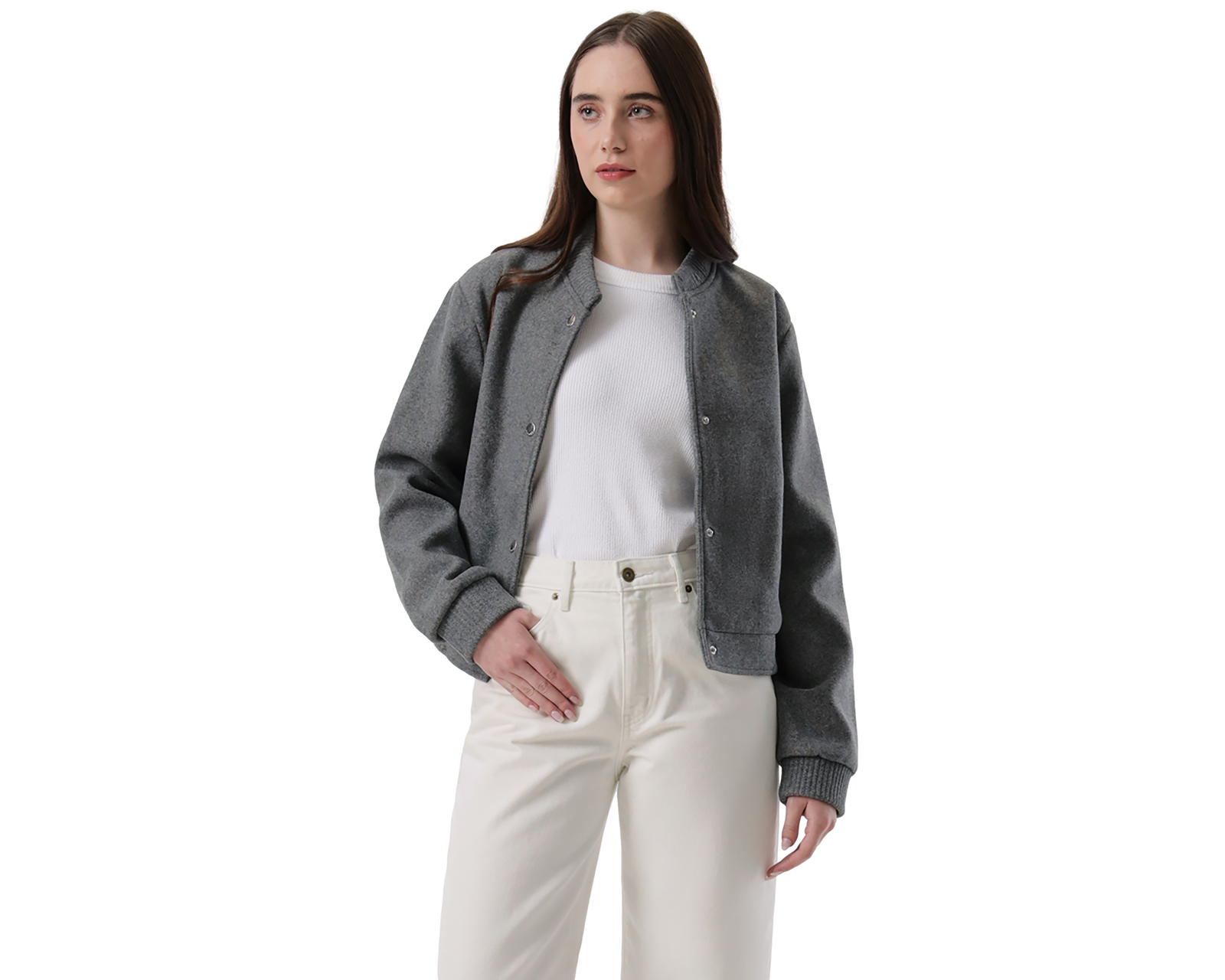 Foto 2 pulgar | Foto 1 | Chamarra Gris Dockers para Mujer