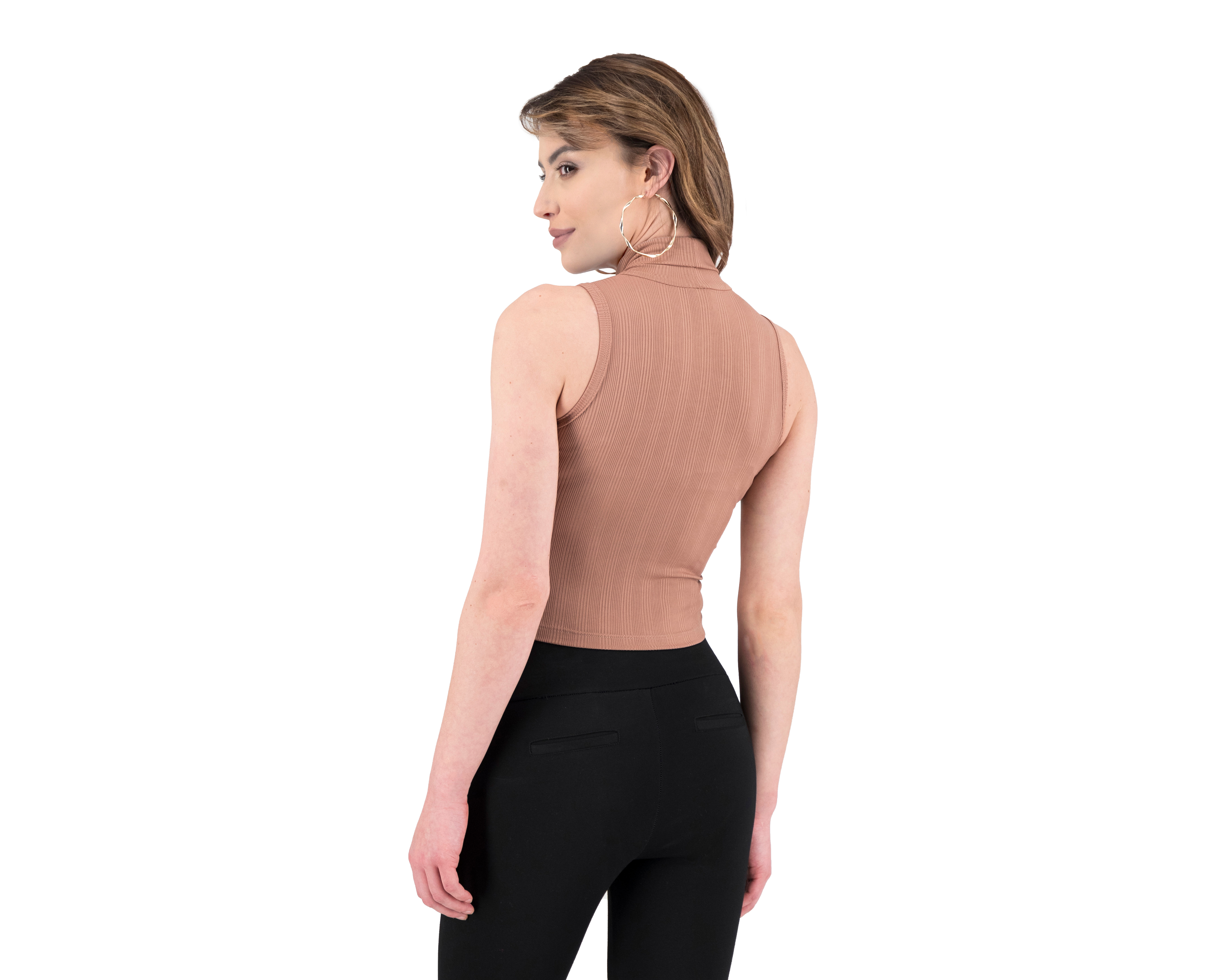 Foto 4 pulgar | Foto 3 | Blusa Jennifer Lopez sin Manga con Cuello Alto