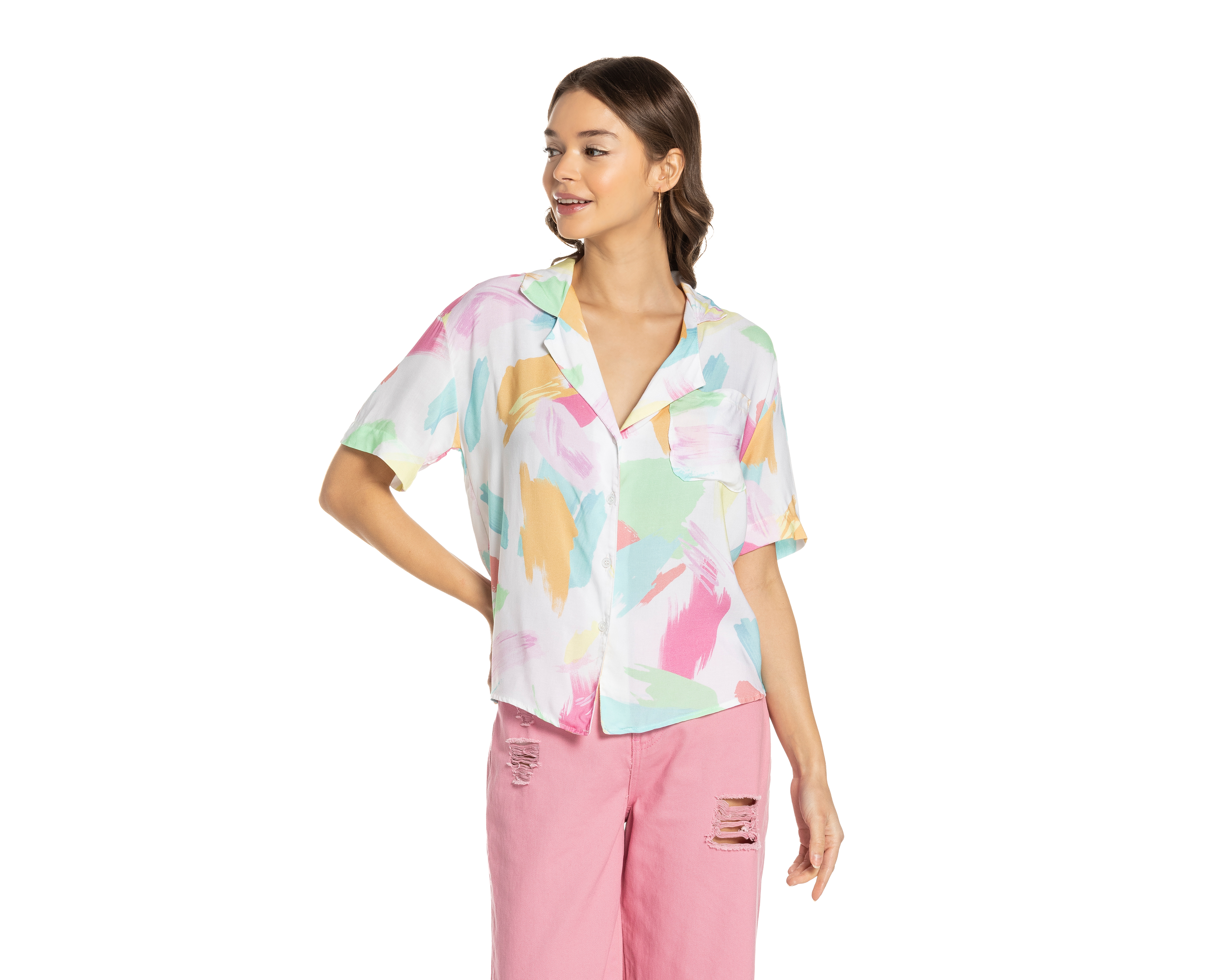 Blusa Thinner Manga Corta Estampada