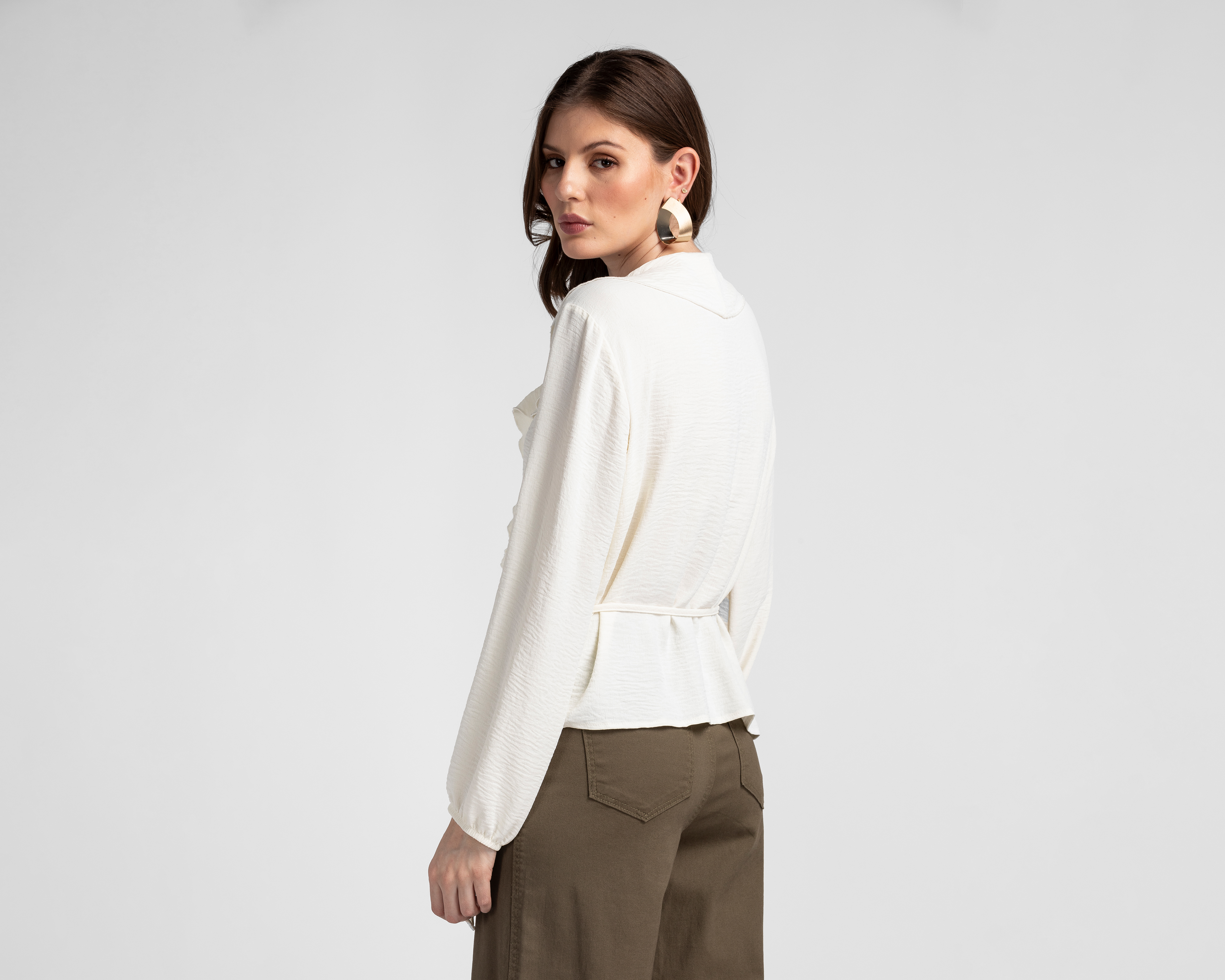 Foto 4 pulgar | Foto 3 | Blusa con Olanes Sahara para Mujer