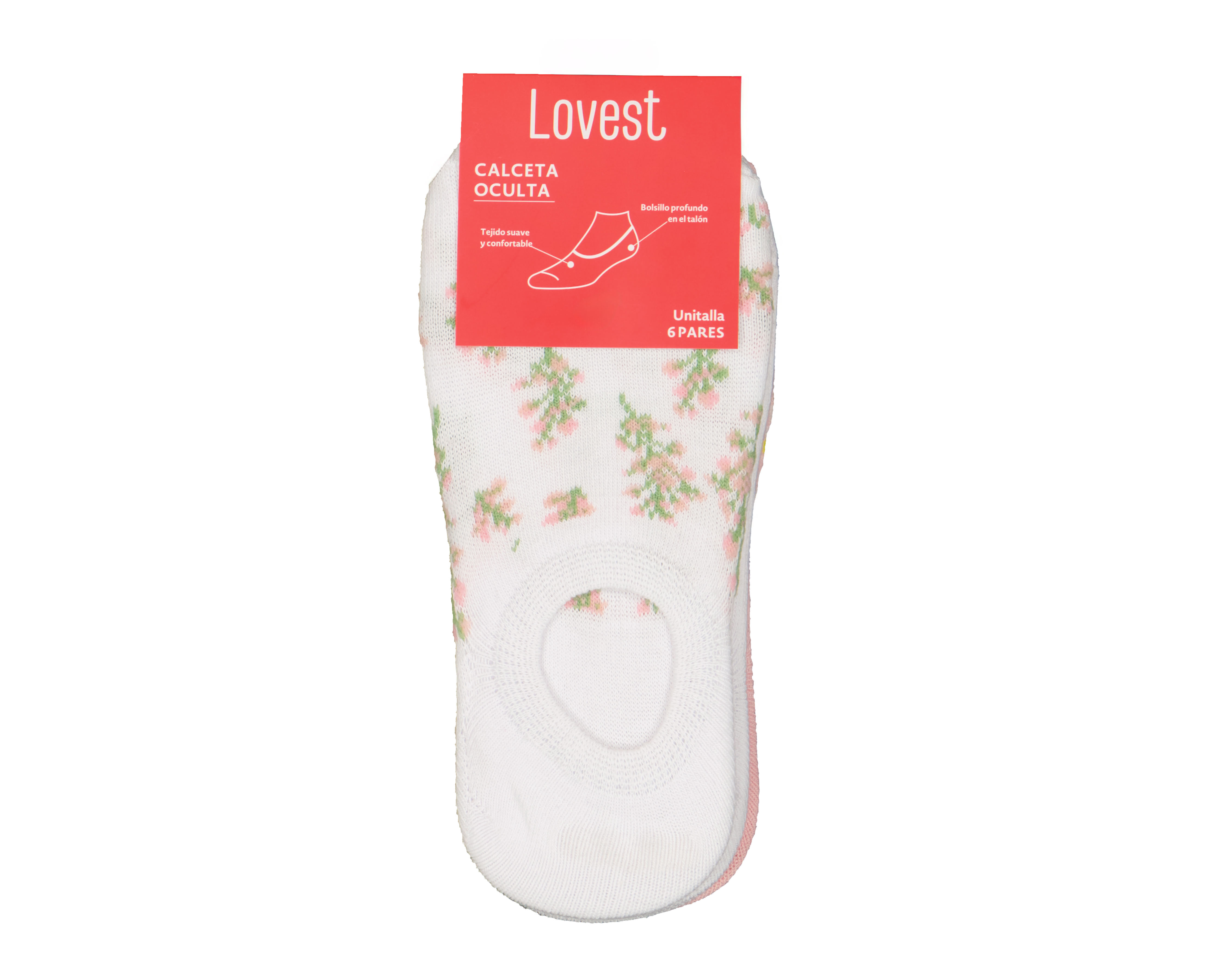 Foto 4 pulgar | Foto 3 | Calcetas Invisibles Lovest para Mujer 6 pares
