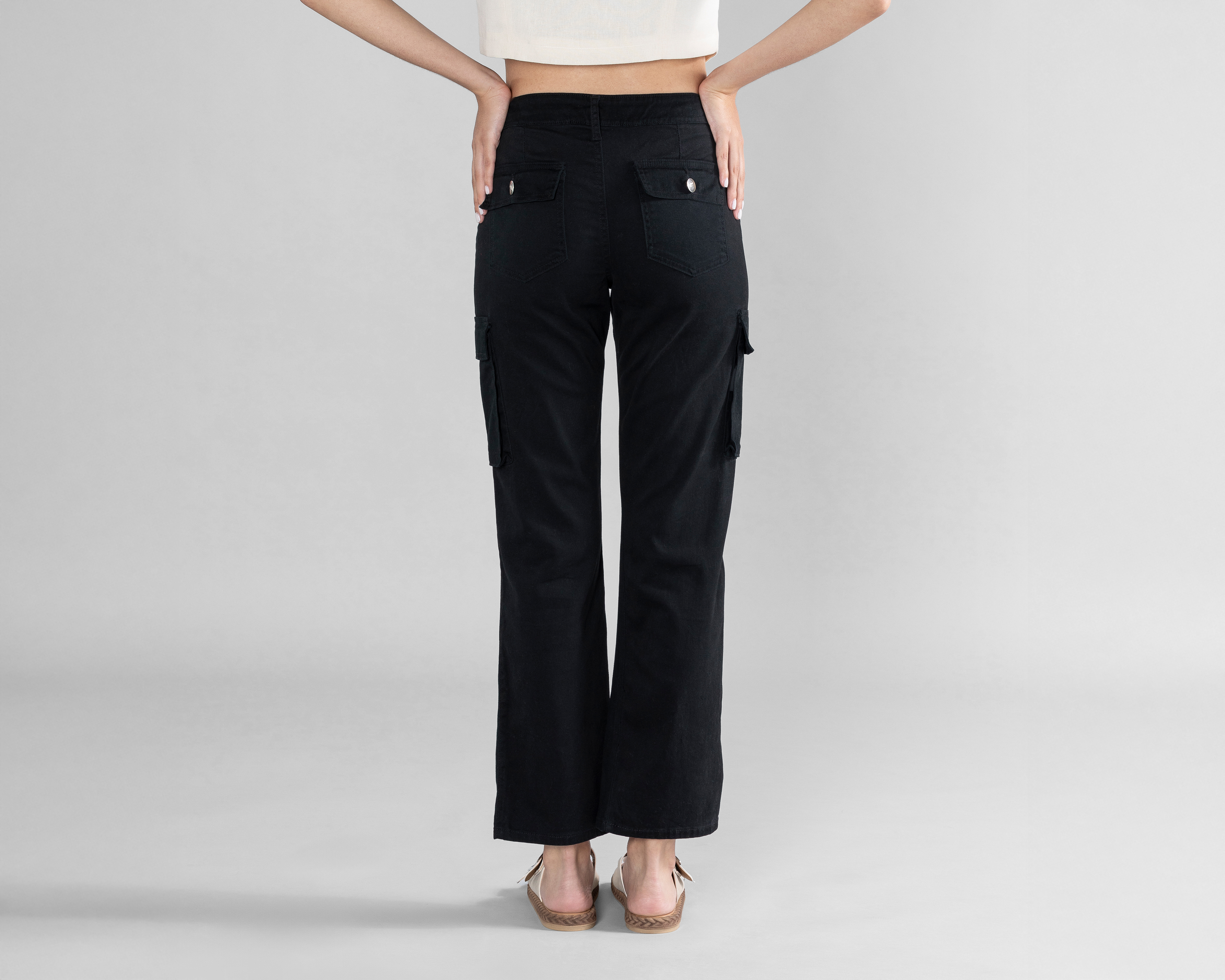 Foto 3 | Foto 3 | Pantalón de Gabardina Strona Negro para Mujer