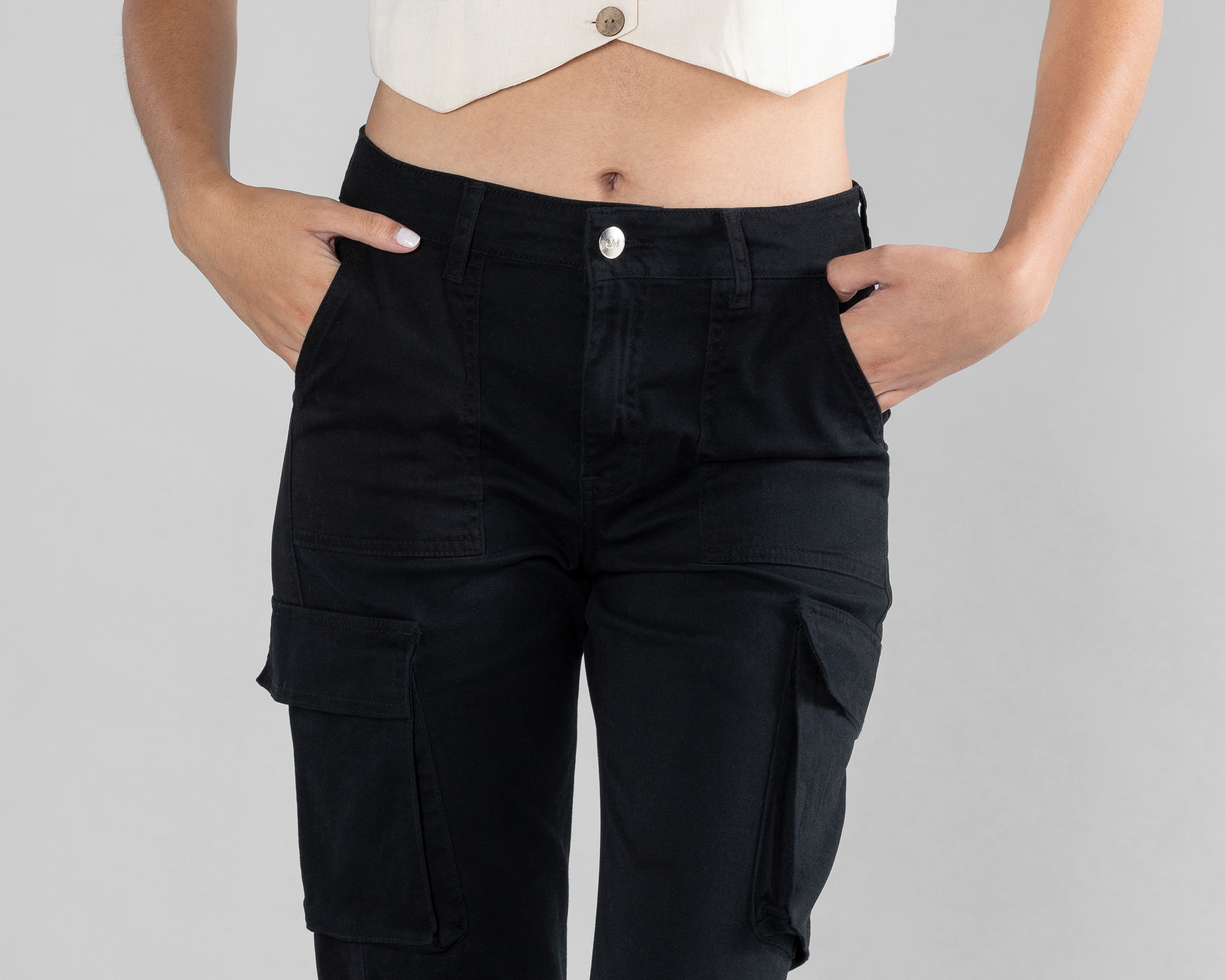 Foto 4 | Foto 4 | Pantalón de Gabardina Strona Negro para Mujer