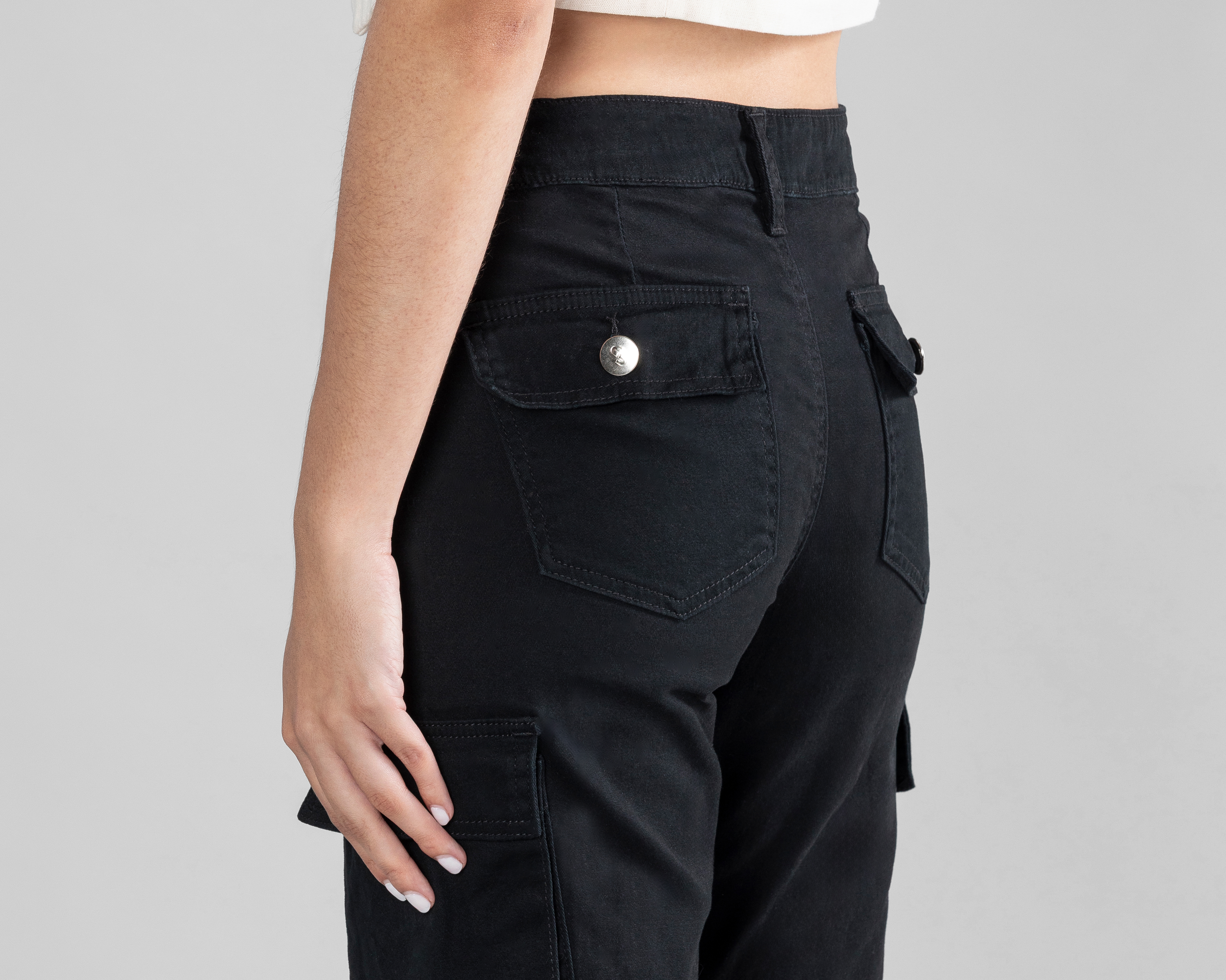 Foto 5 | Foto 5 | Pantalón de Gabardina Strona Negro para Mujer