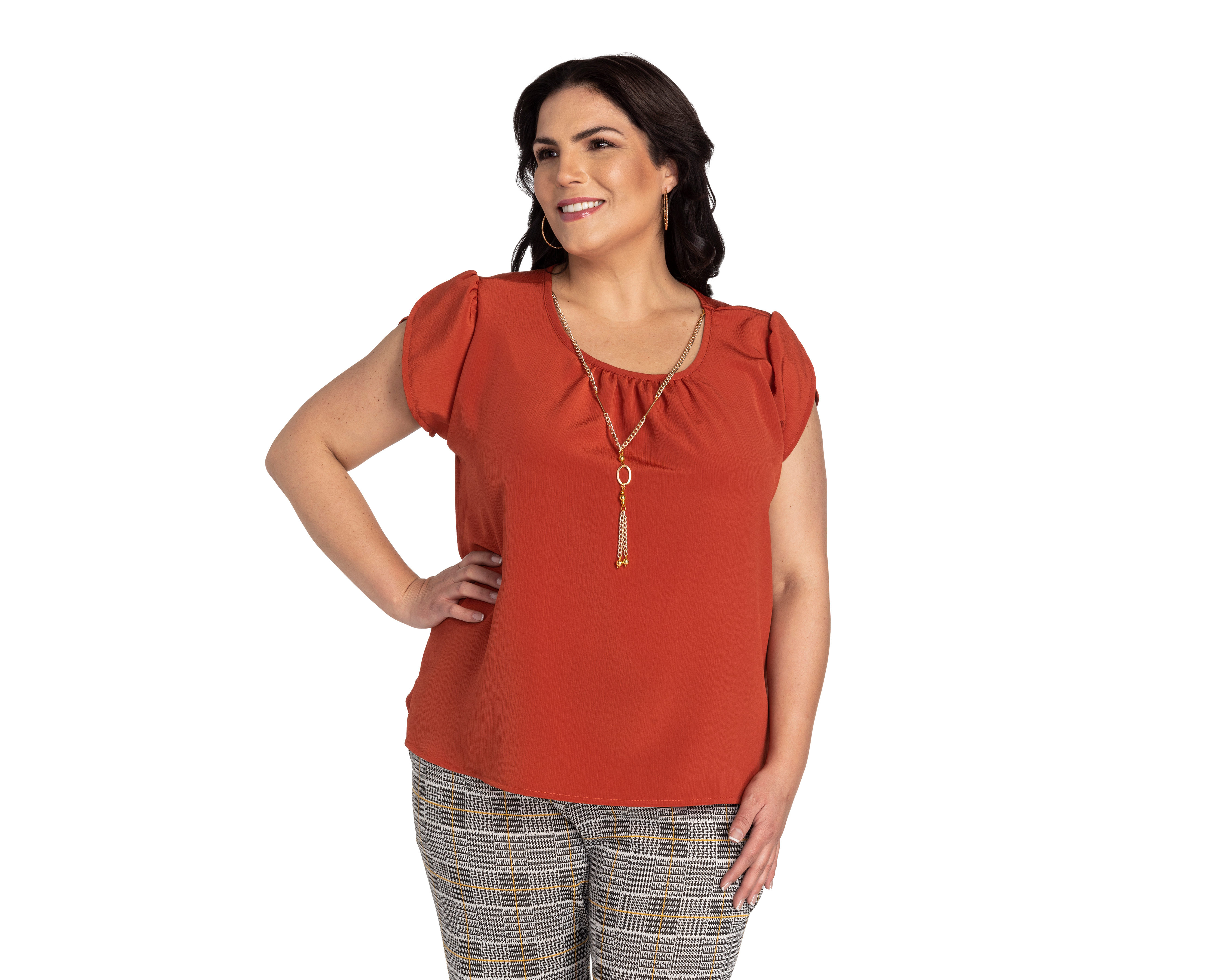 Foto 3 pulgar | Foto 2 | Blusa Lady Sun Manga Corta con Collar