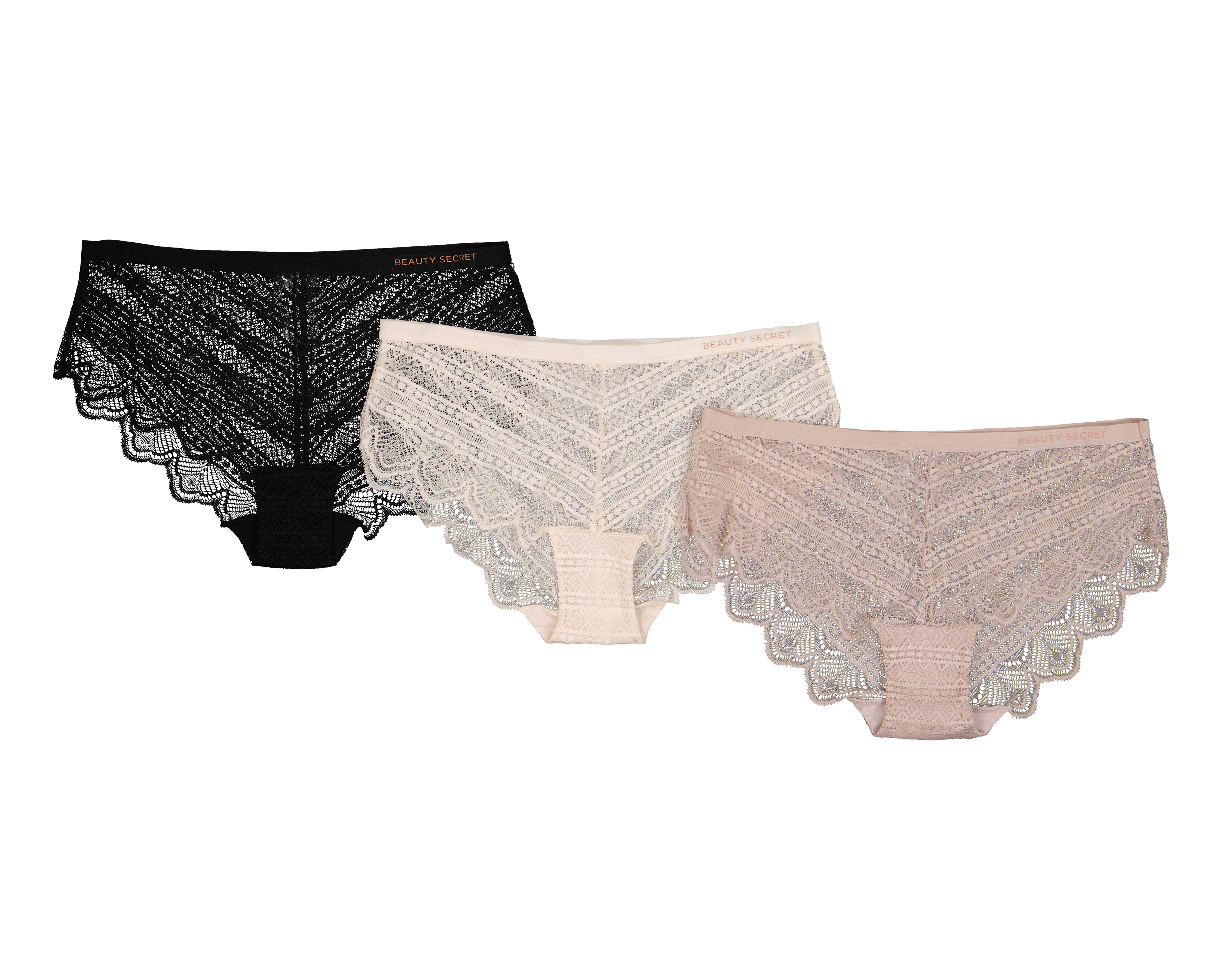 Foto 1 | Foto 1 | Bóxer con Encaje Beauty Secret para Mujer 3 Piezas