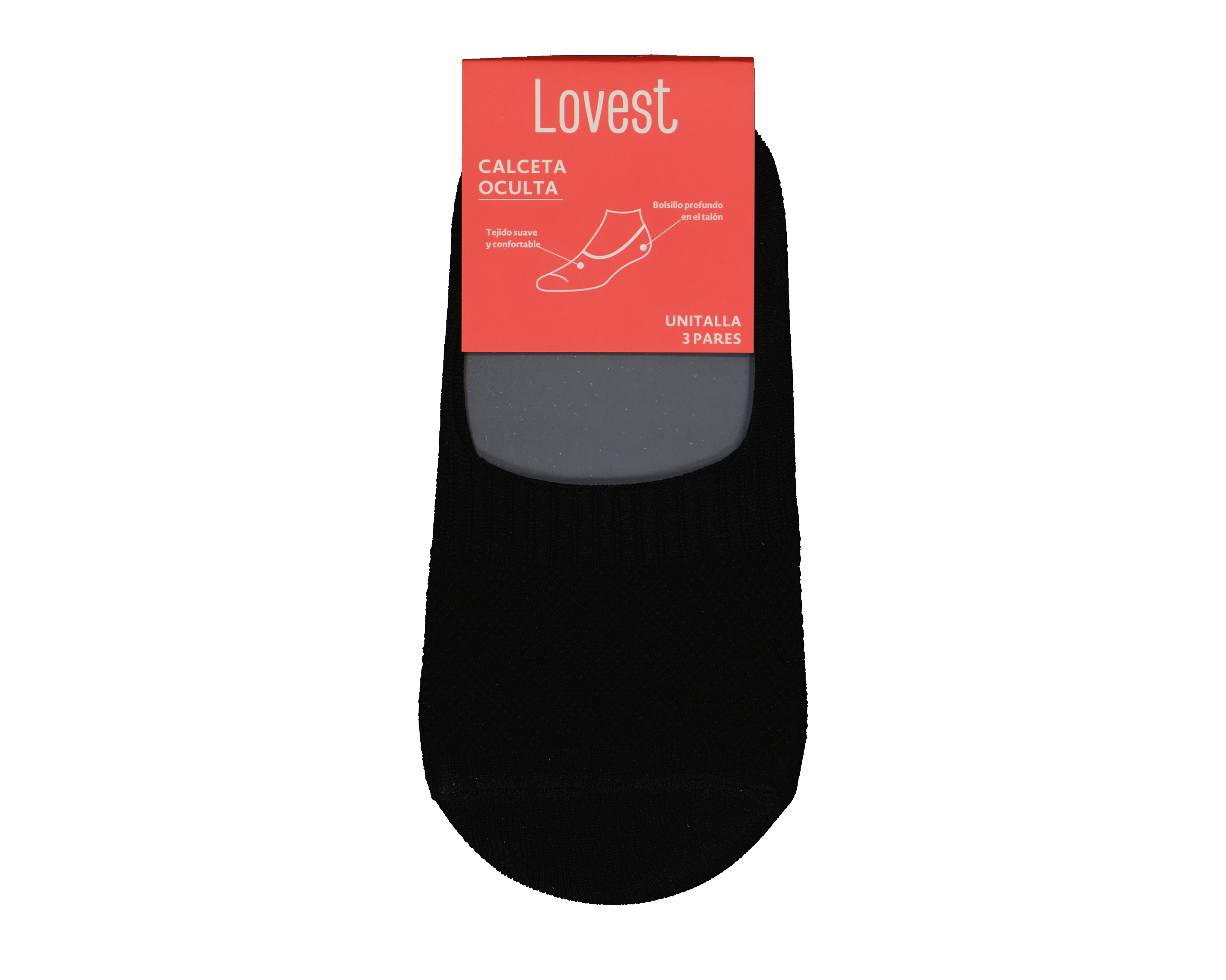 Foto 4 pulgar | Foto 3 | Calcetas Invisibles Lovest para Mujer 3 Pares