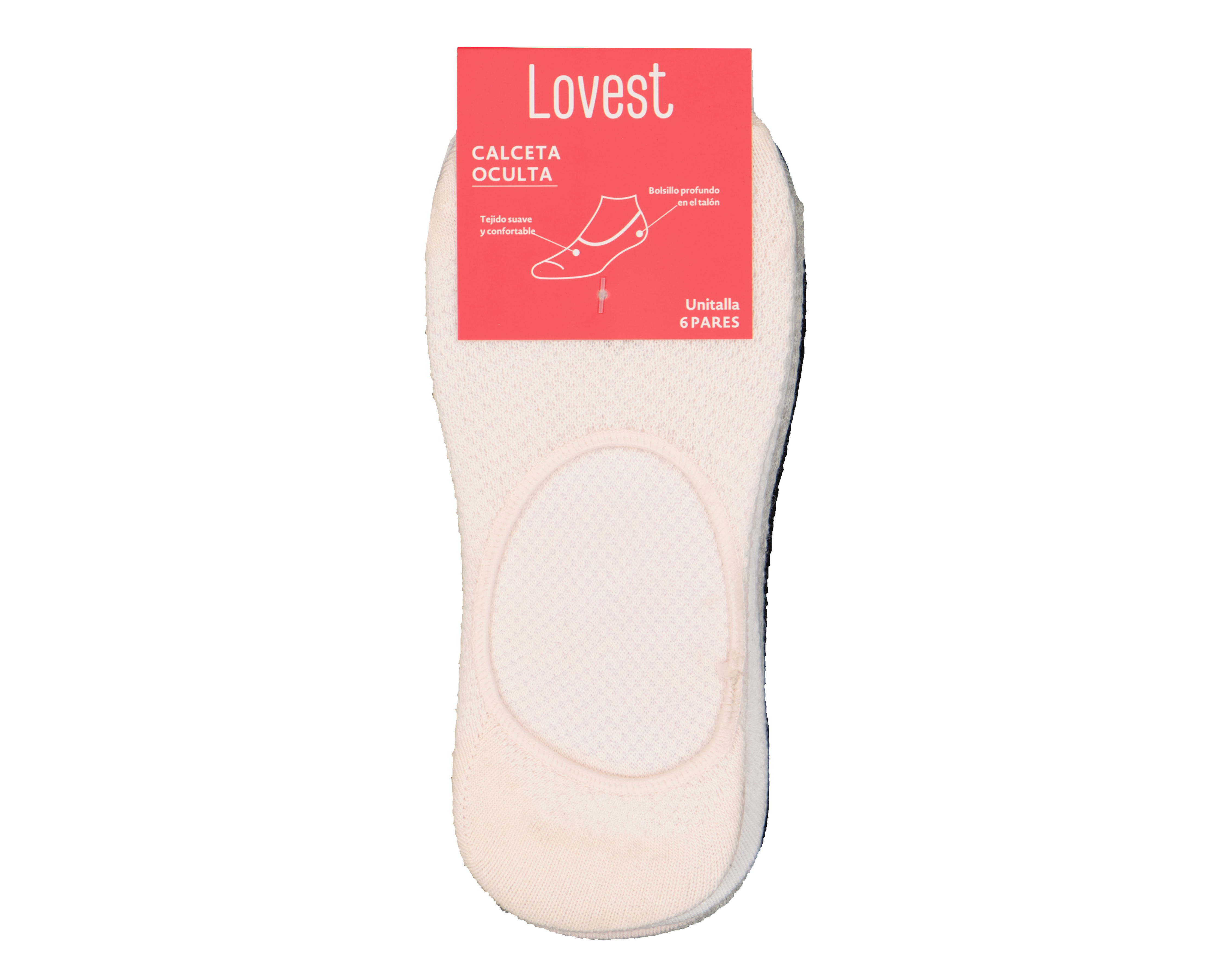 Foto 3 | Foto 3 | Calcetas Invisibles Lovest para Mujer 6 Pares