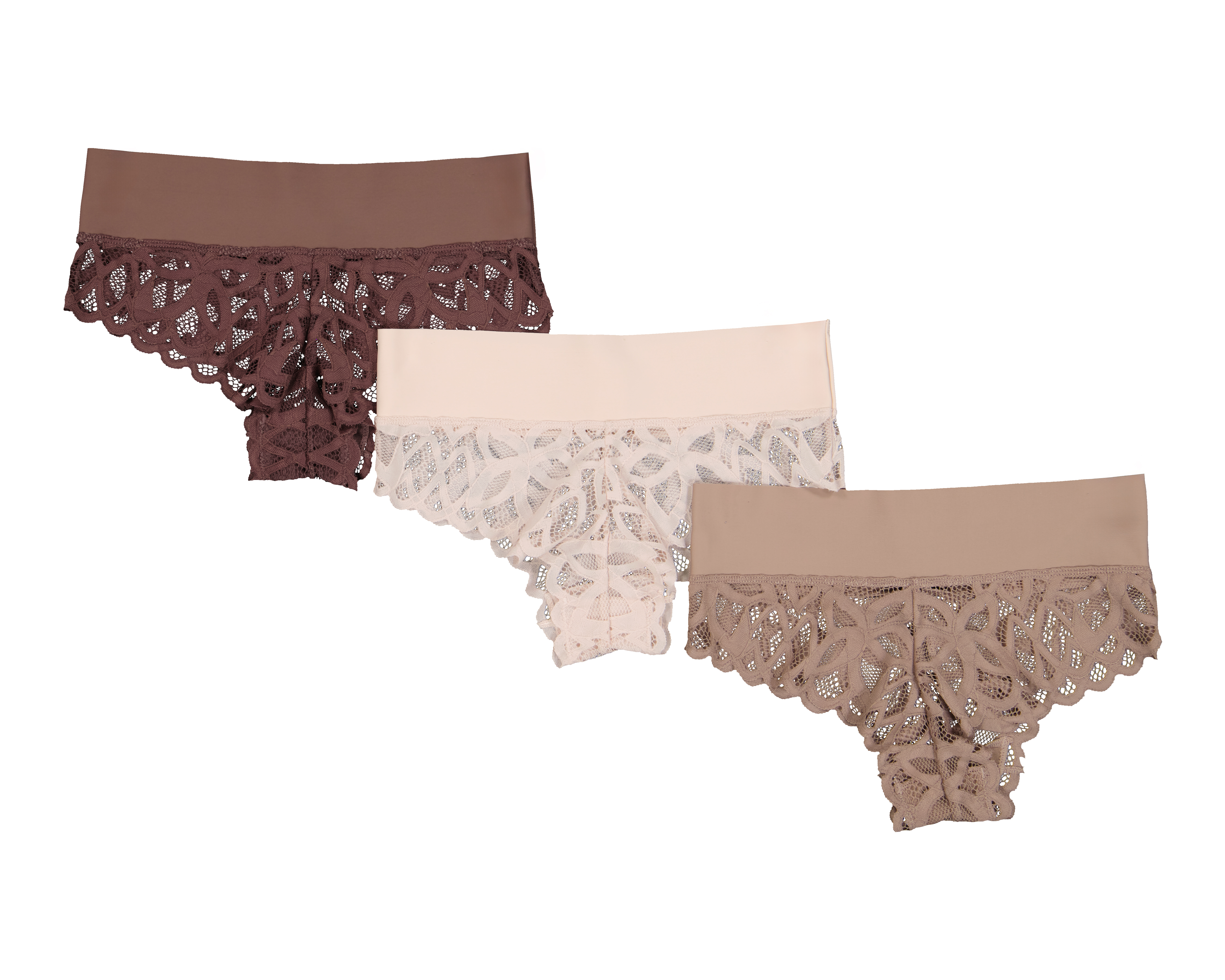 Bóxer con Encaje Eva Tu Estilo Íntimo para Mujer 3 Piezas