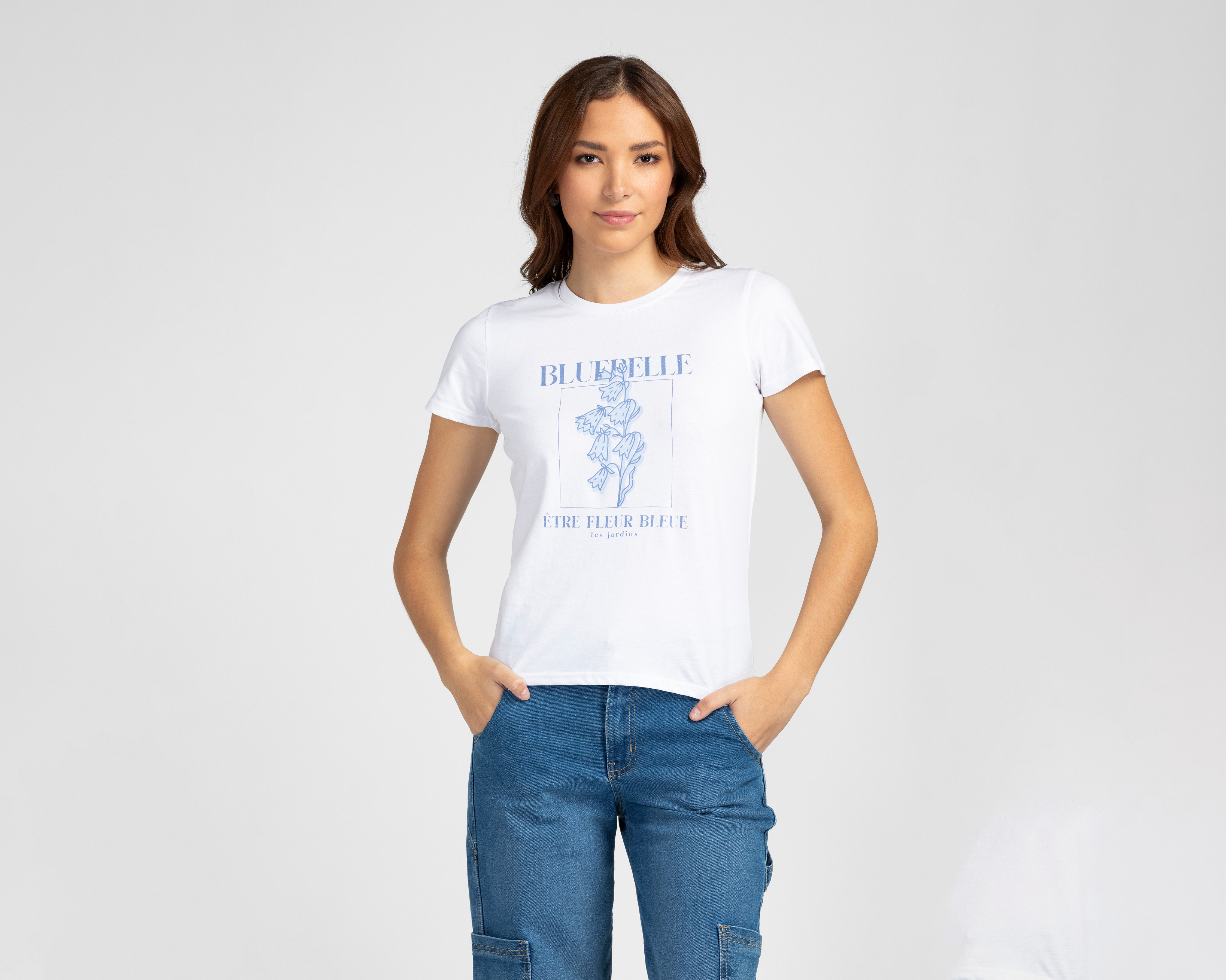 Foto 2 pulgar | Foto 1 | Playera Blanca Refill para Mujer