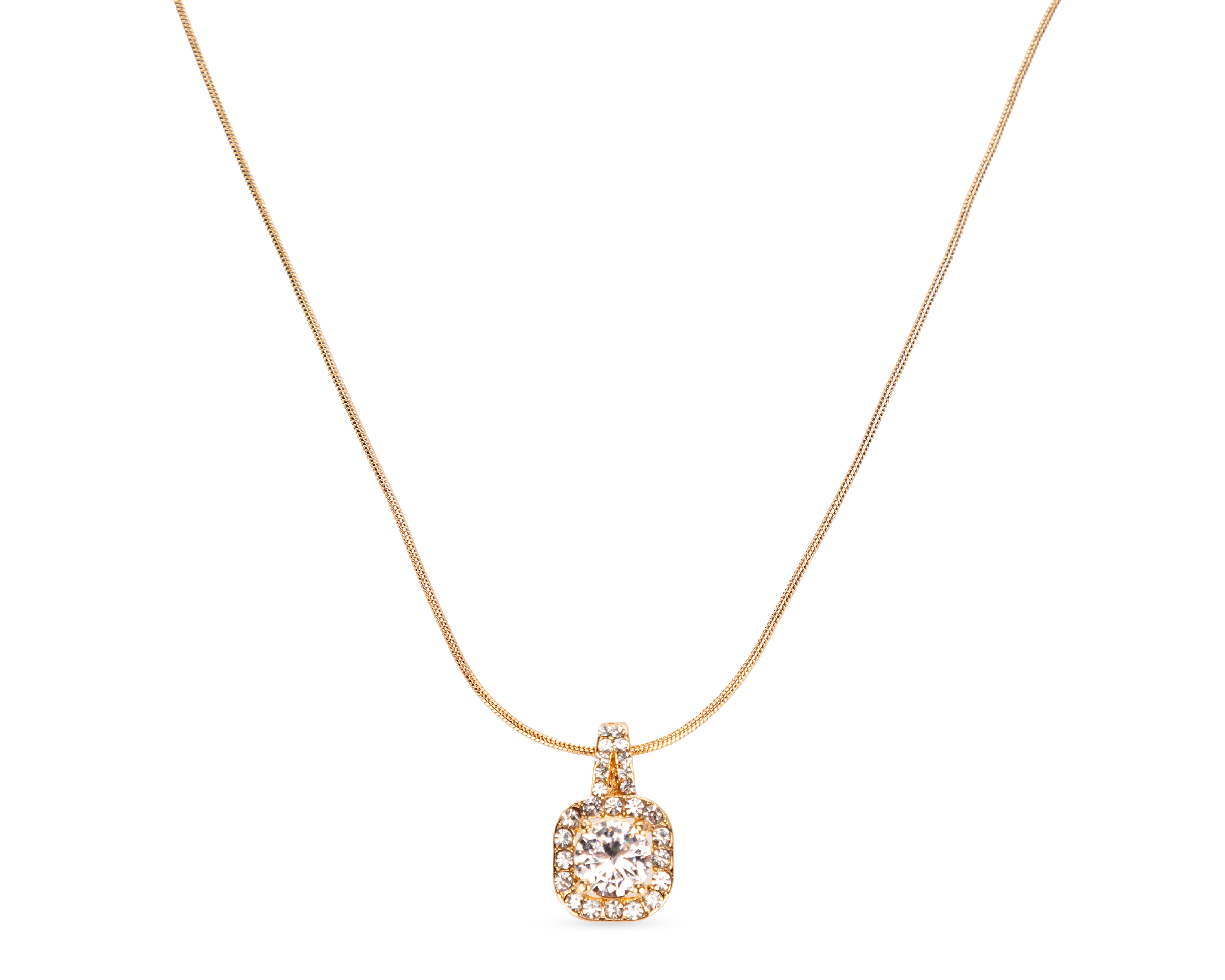 Foto 3 pulgar | Foto 2 | Collar, Aretes y Anillo Sahara Cuadrados Dorados