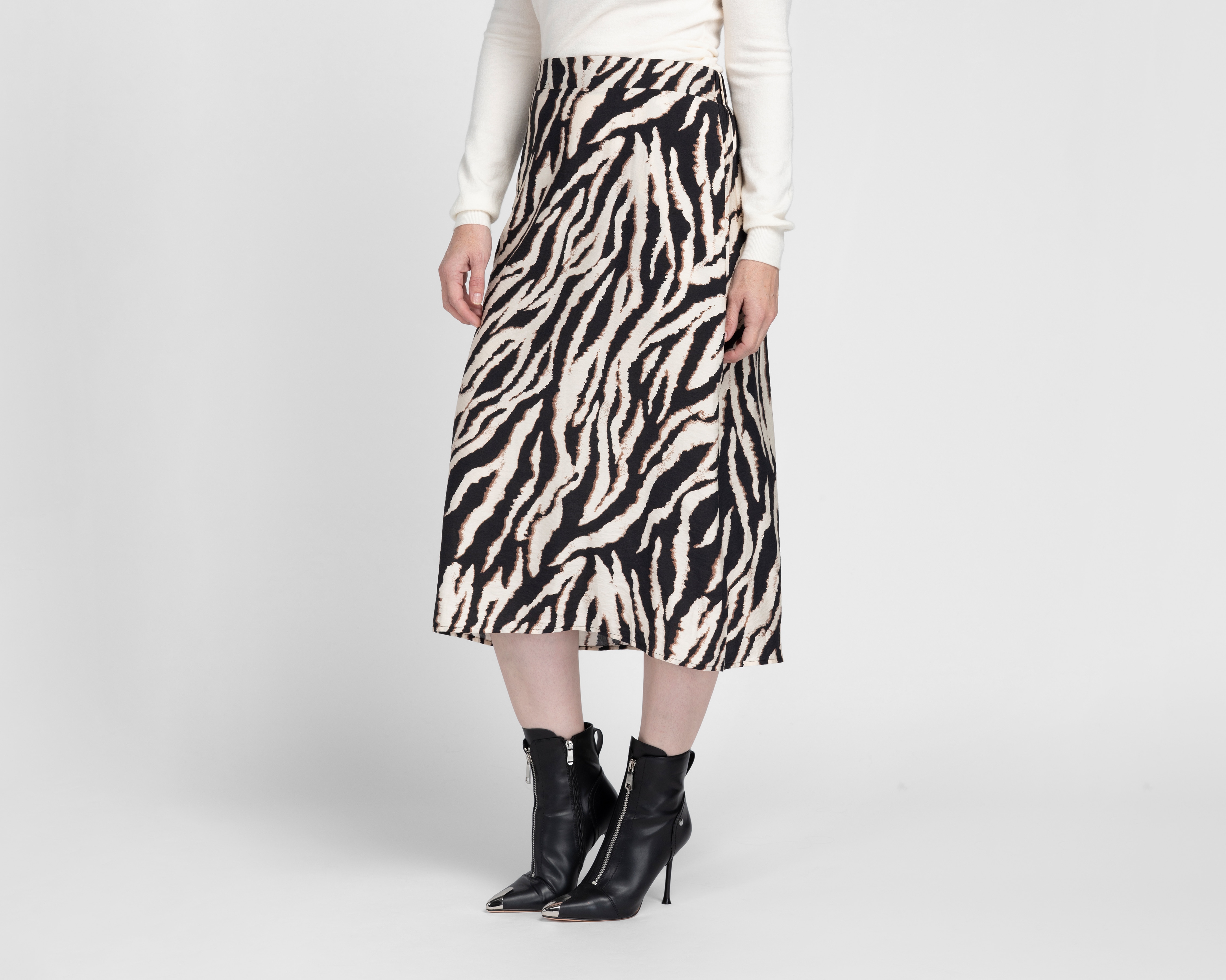 Cómo Combinar Falda Larga Cebra Cebra Flower Estampado De Manga