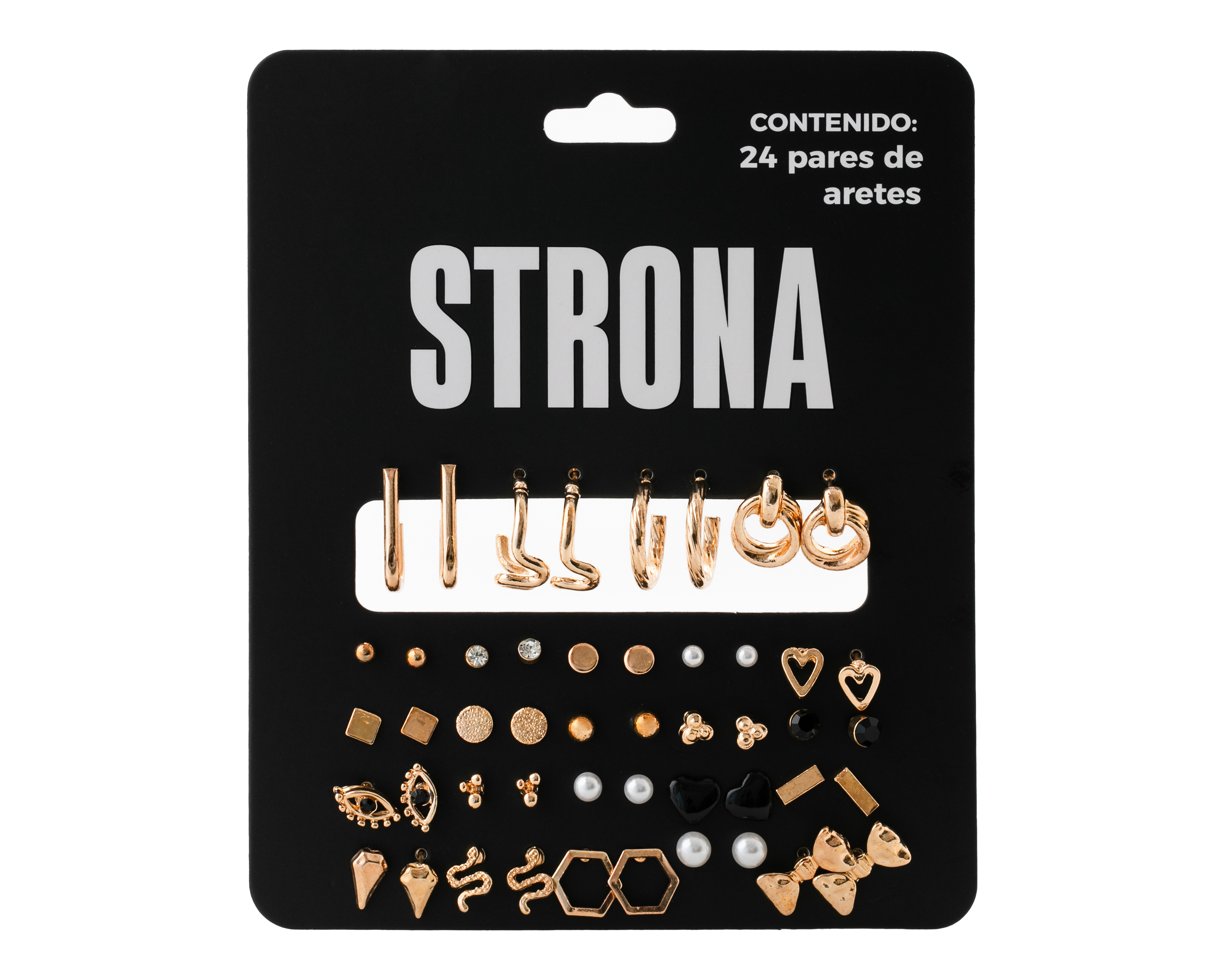 Foto 2 pulgar | Foto 1 | Aretes Strona Dorados 24 Pares