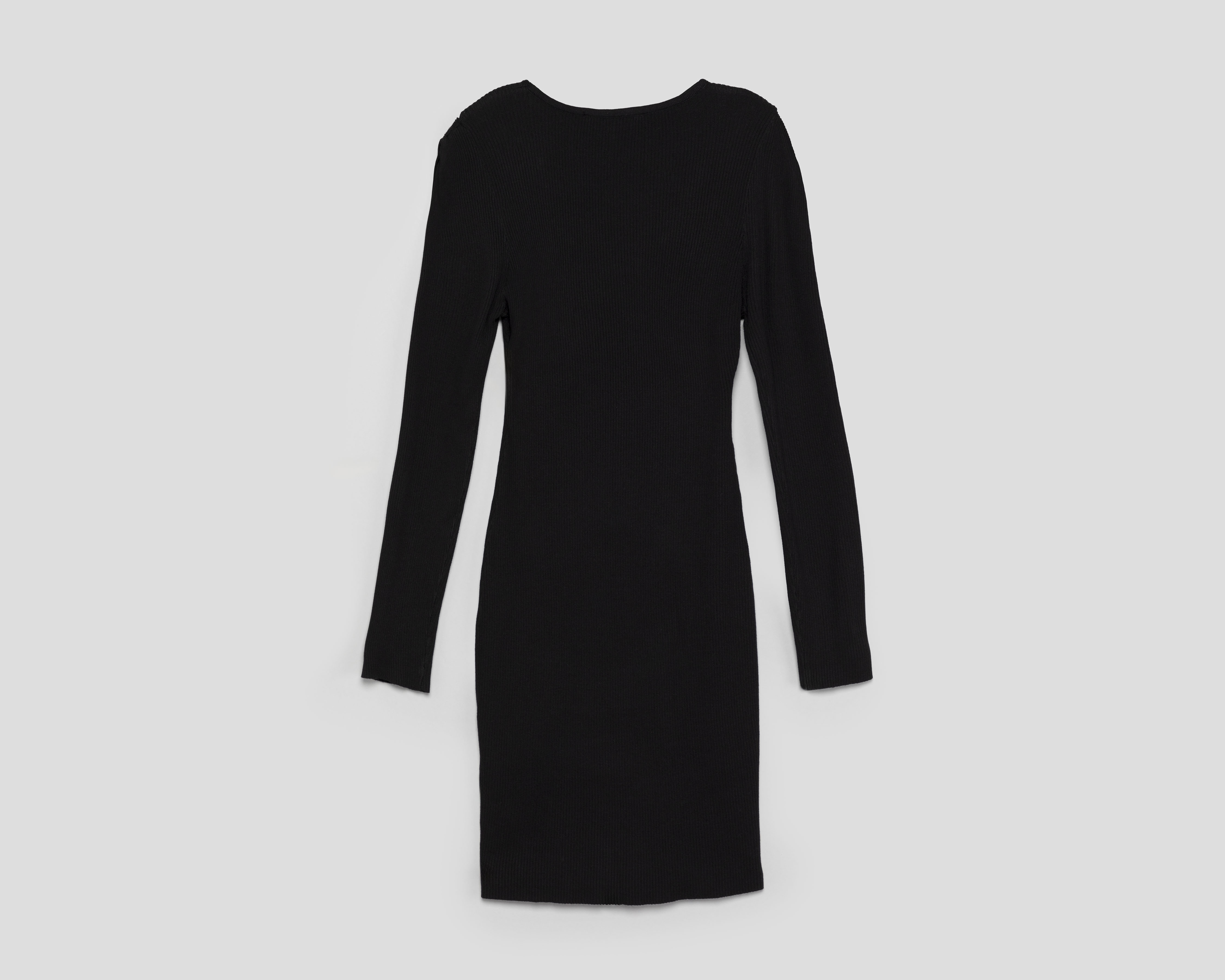 Foto 2 | Foto 2 | Vestido Casual Thinner Negro Manga Larga Cuello V