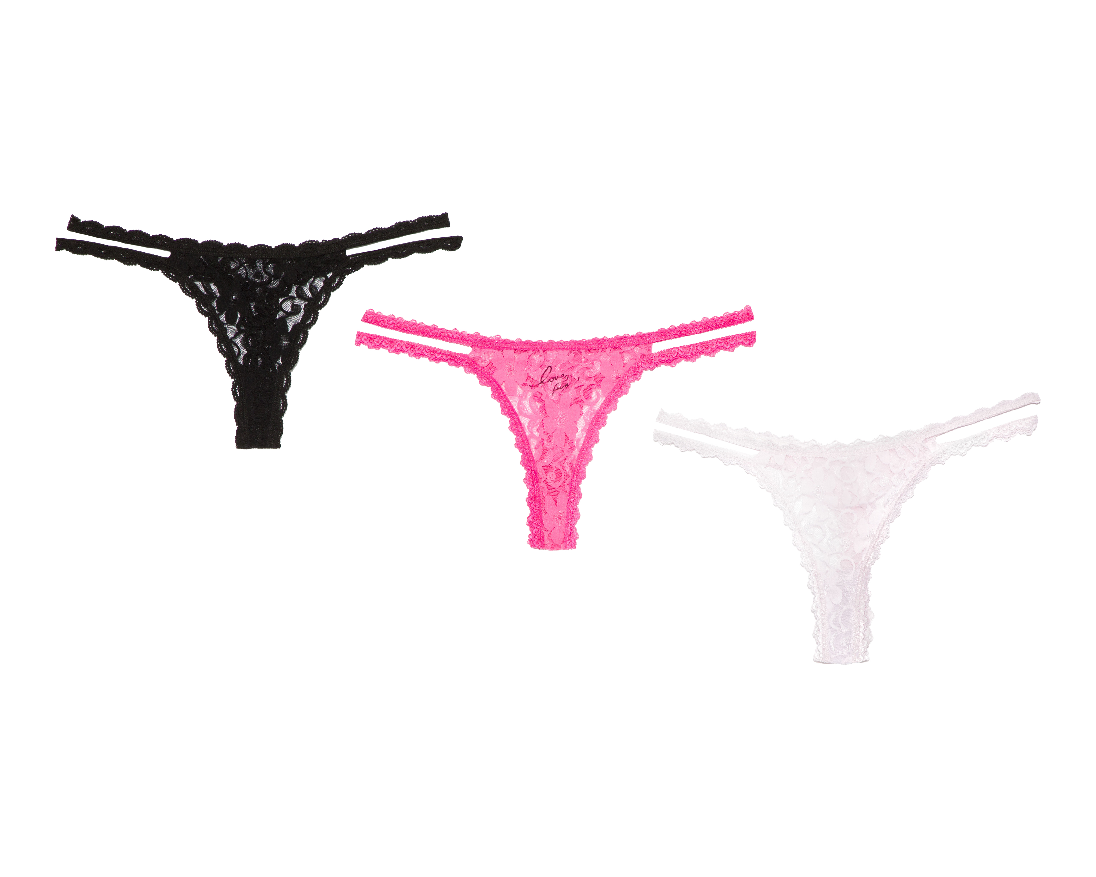 Tanga con Encaje Lovest para Mujer 3 Piezas