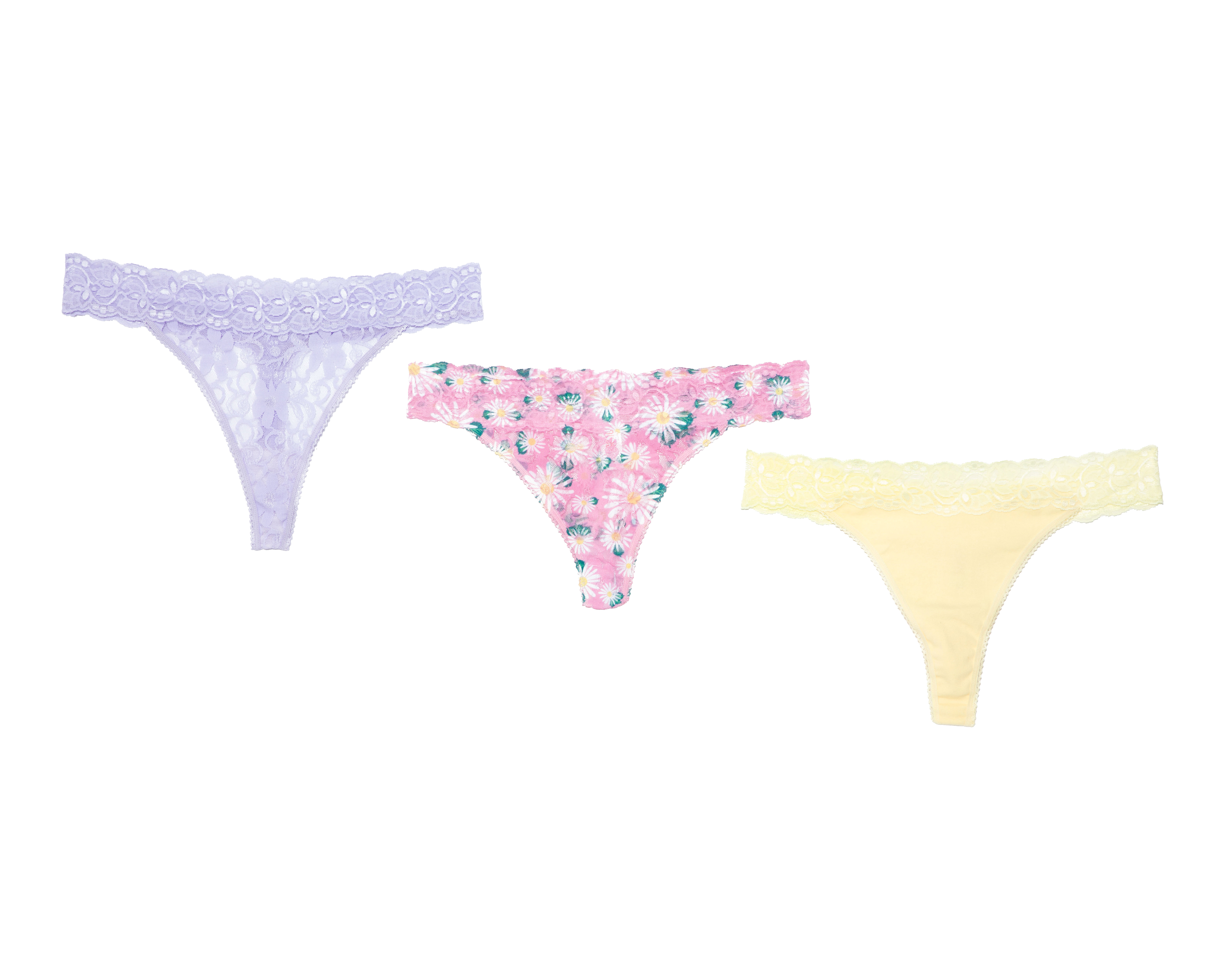 Tanga con Encaje Lovest para Mujer 3 Piezas