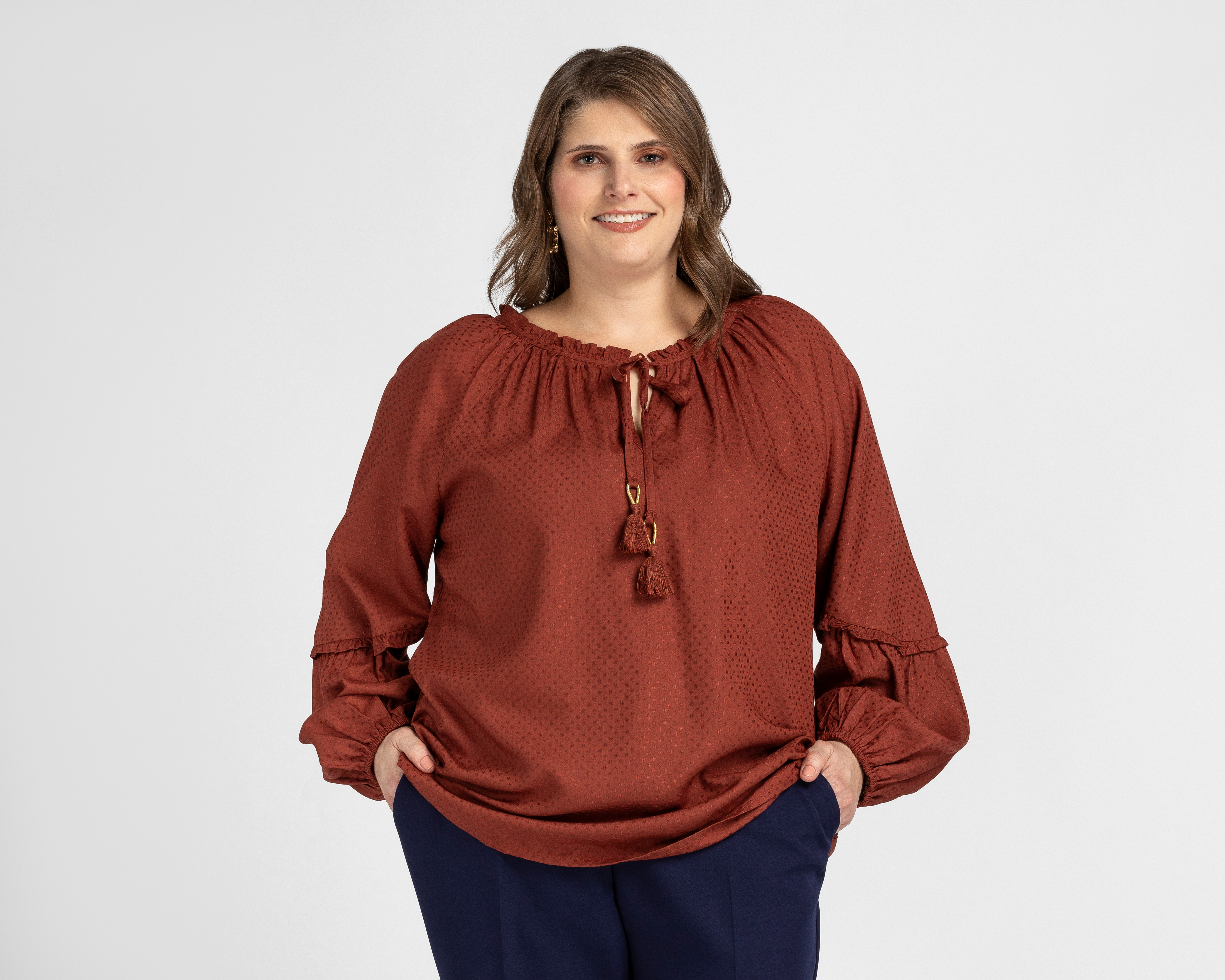 Foto 2 pulgar | Foto 1 | Blusa Sahara Manga Larga para Mujer