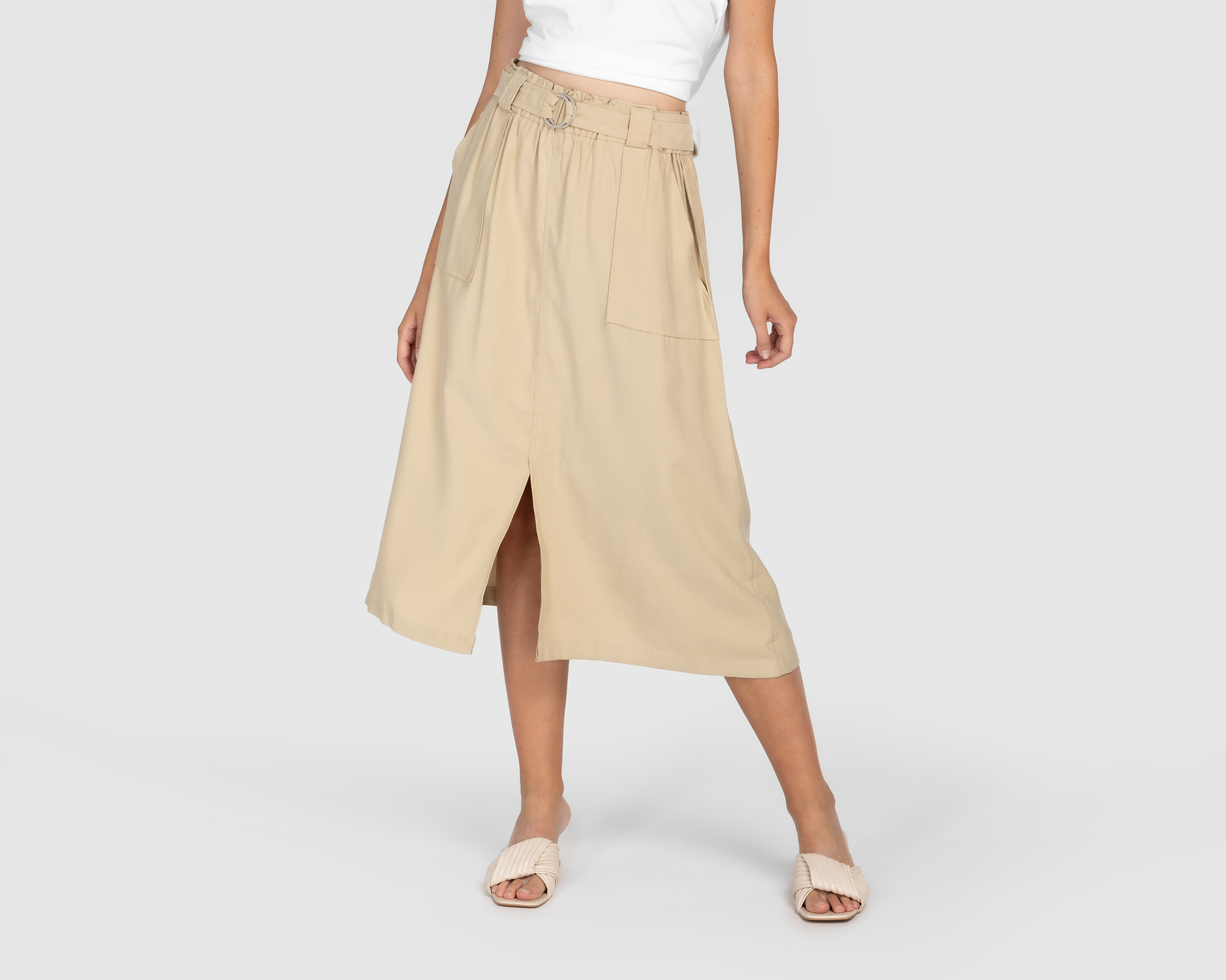 Falda Midi Sahara con Abertura Frontal para Mujer