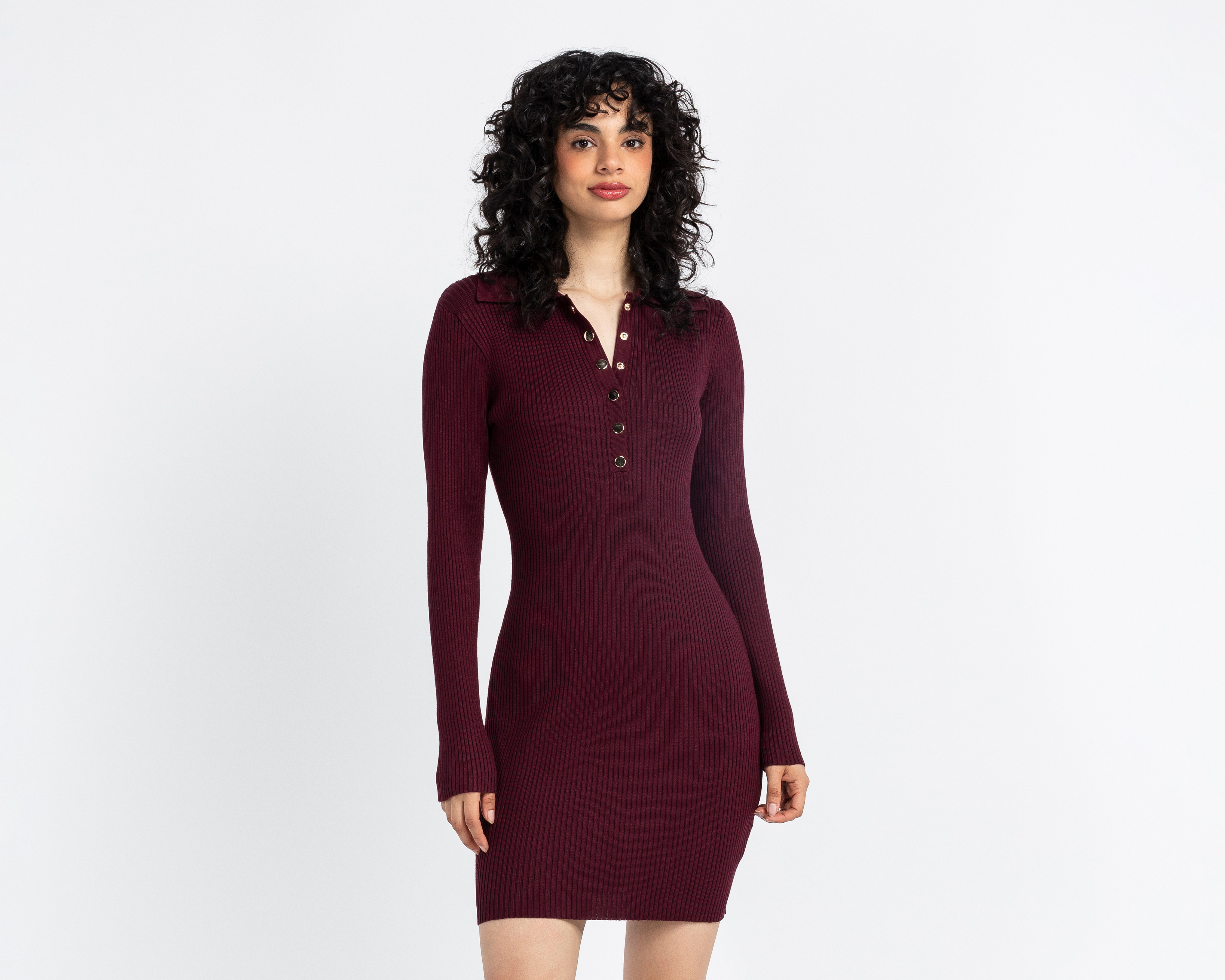 Foto 1 | Foto 1 | Vestido Casual Forever 21 Manga Larga Escote V Corto para Mujer