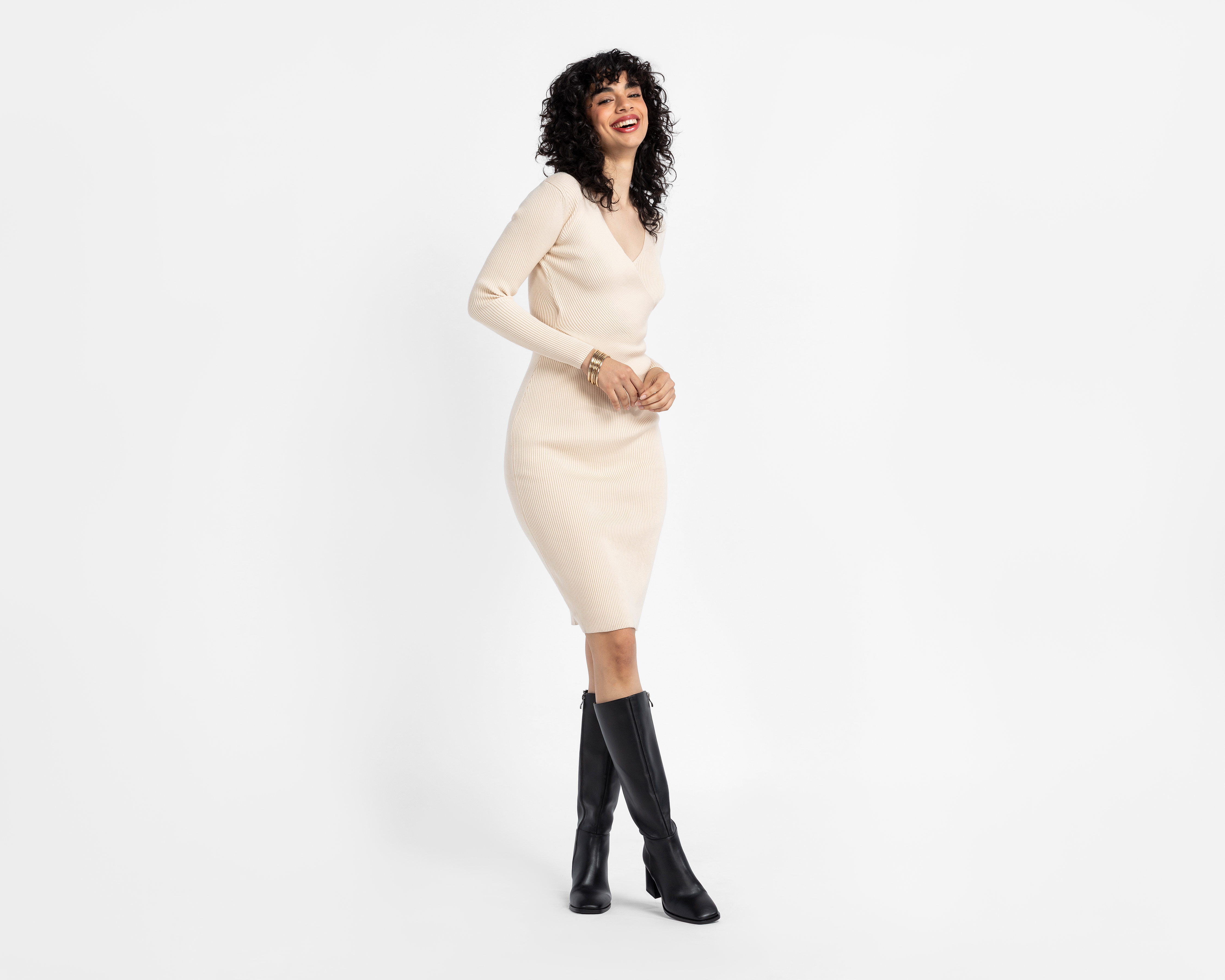 Foto 2 | Foto 2 | Vestido Casual Forever 21 Manga Larga Corto con Escote Cruzado para Mujer