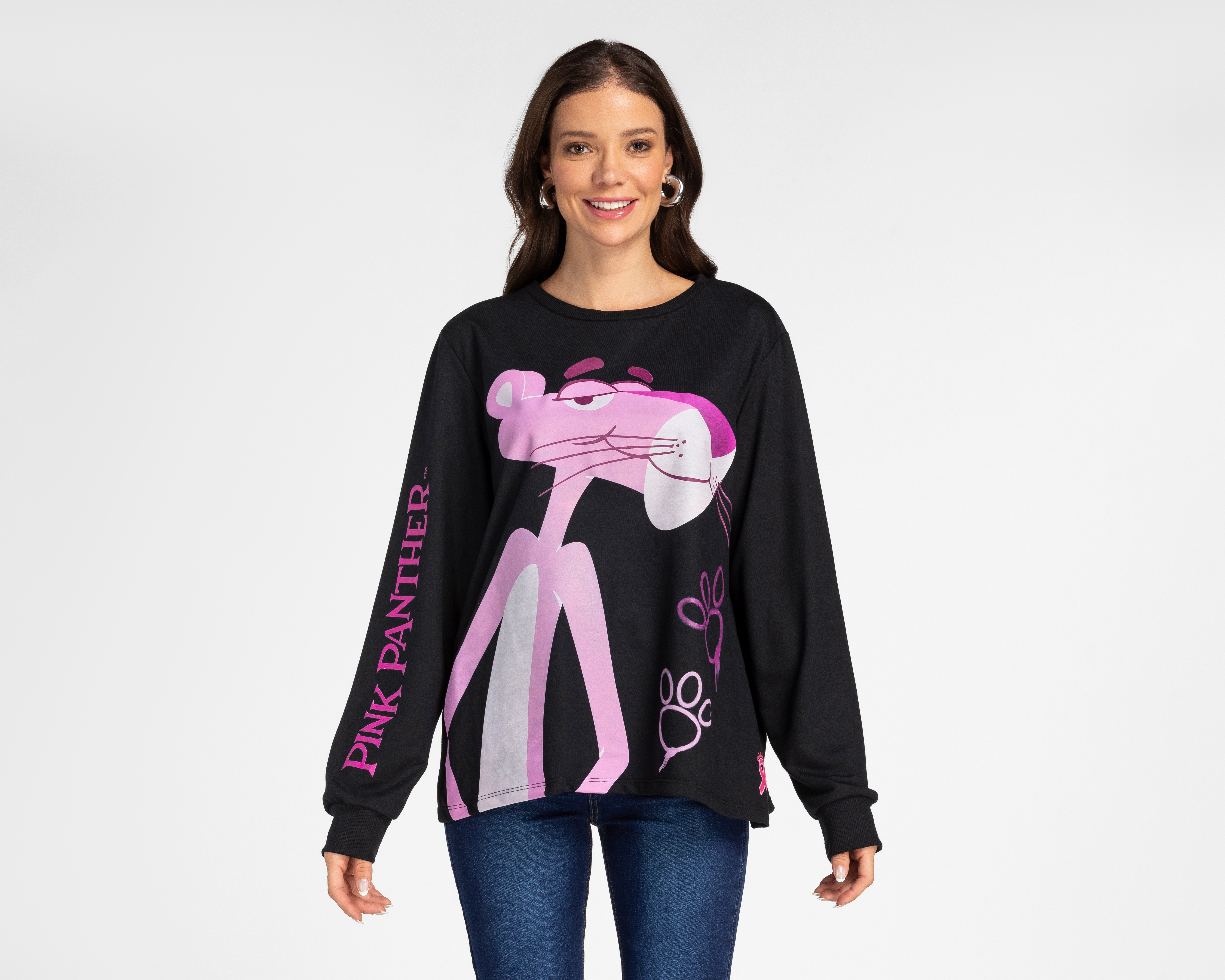 Foto 2 pulgar | Foto 1 | Sudadera Estampada Pink Panther para Mujer